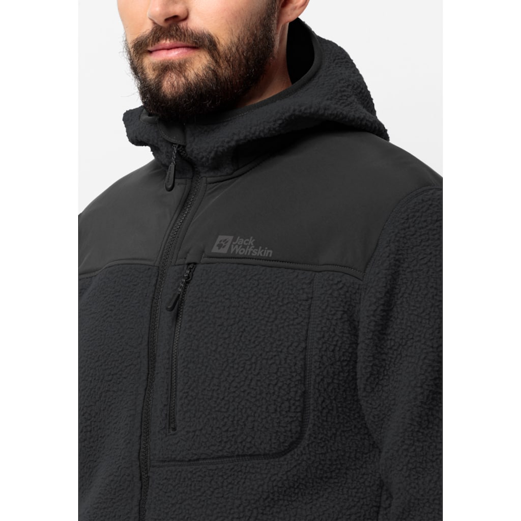 Jack Wolfskin Fleecejacke »KAMMWEG PILE FZ M«, mit Kapuze