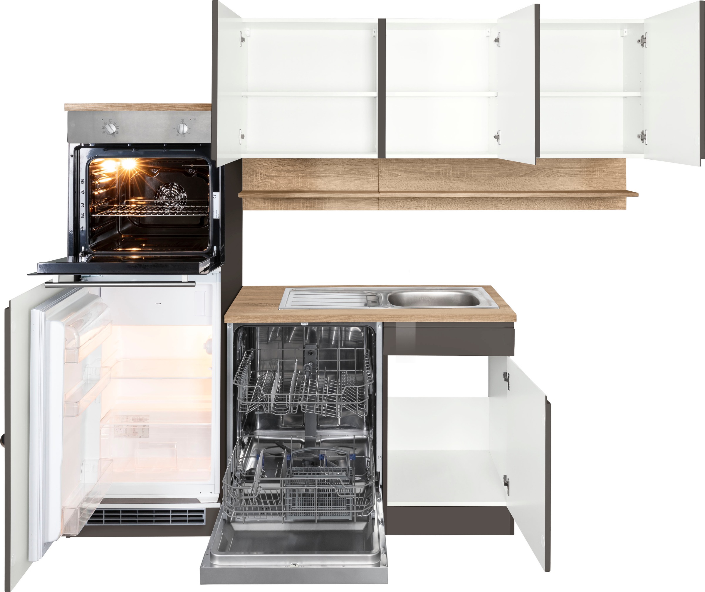 KOCHSTATION Winkelküche »KS-Virginia«, Stellbreite 230/190 cm, mit E-Geräten