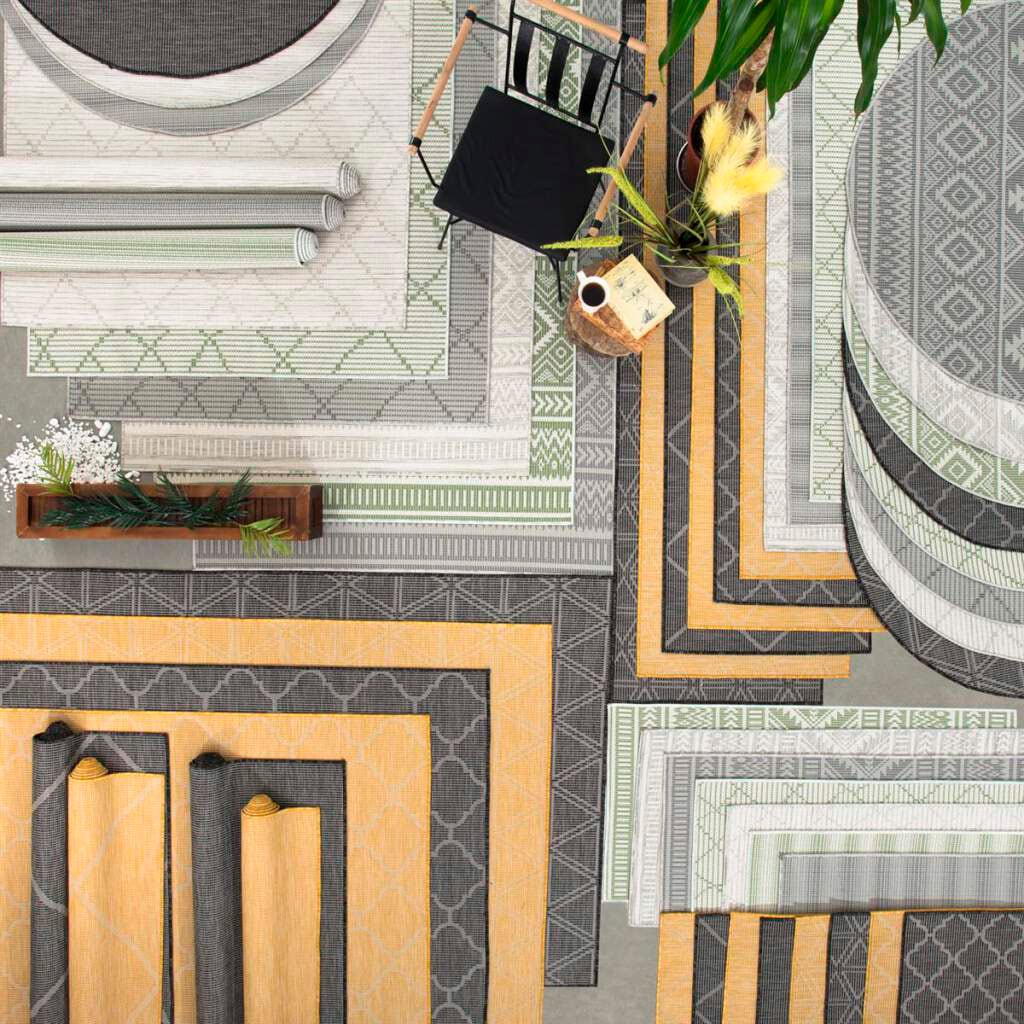 Carpet City Teppich »Palm«, rechteckig, Balkon, gewebt flach Wetterfest für Küche, & Terrasse, UV-beständig