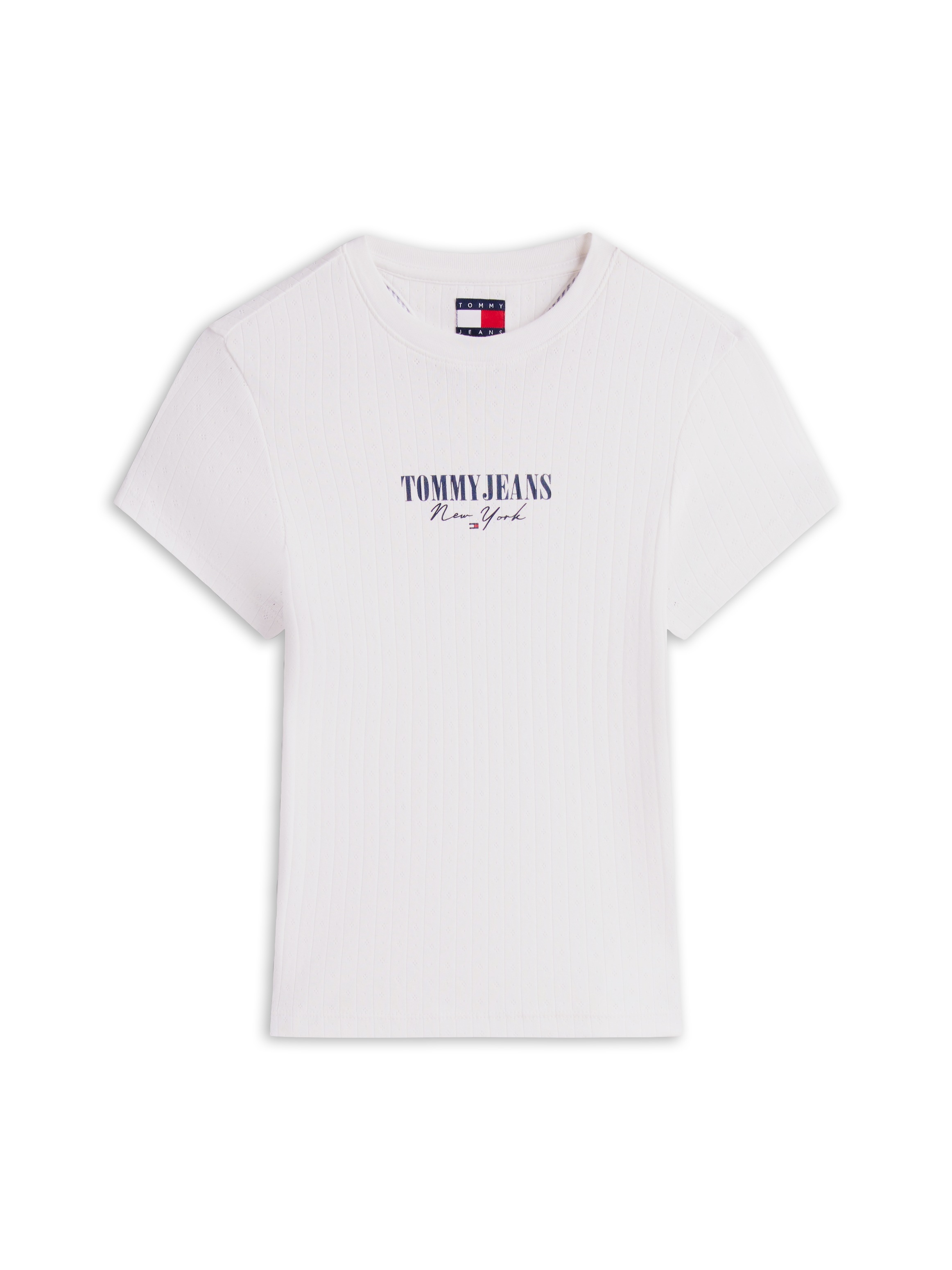 Tommy Jeans Kurzarmshirt »TJW SLIM LOGO 2 POINTELLE TEE«