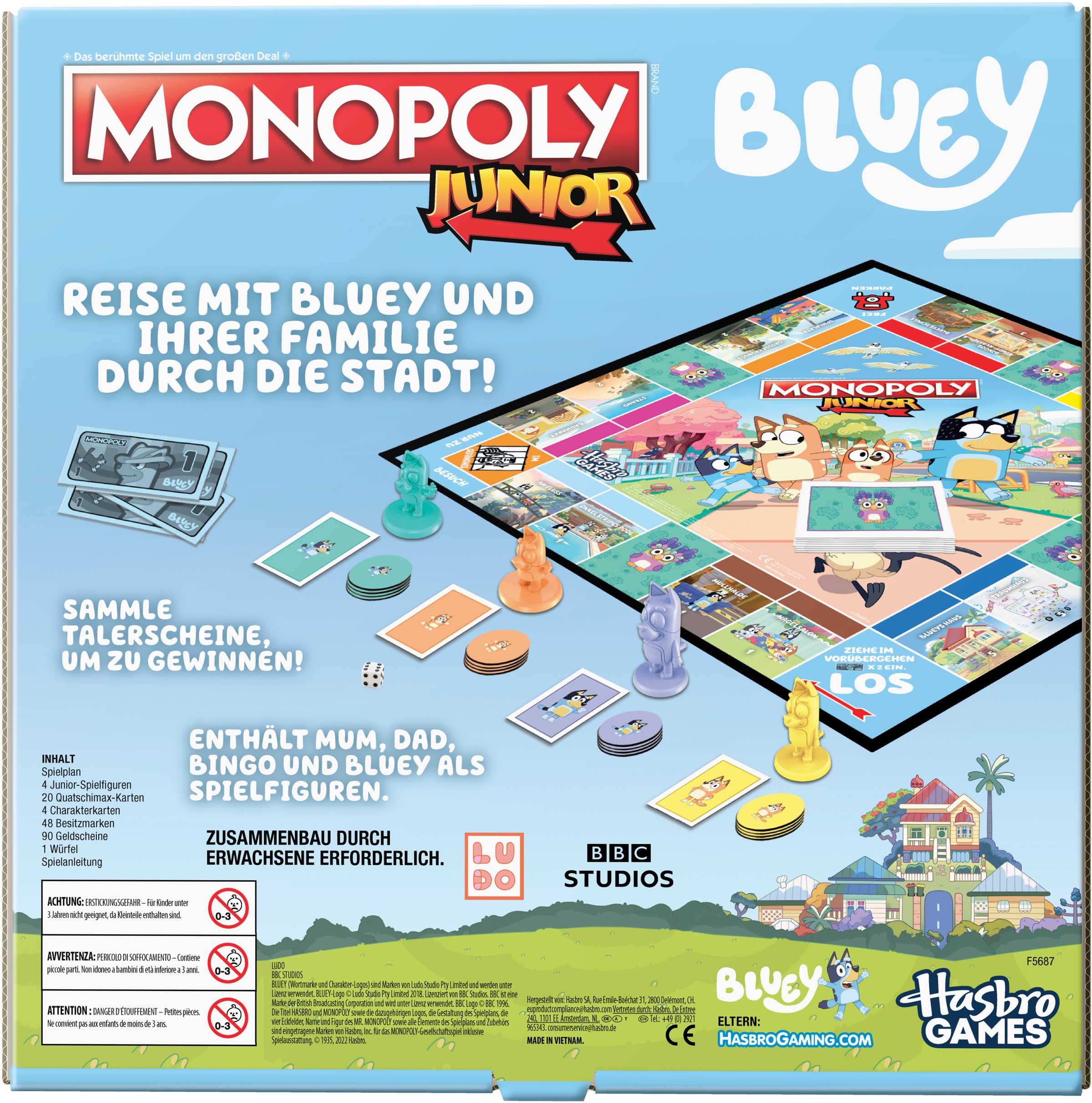 Hasbro Spiel »Monopoly Junior: Bluey Edition«