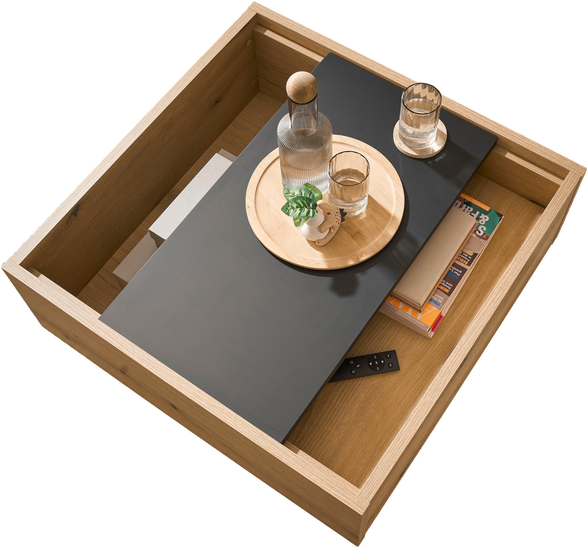 Home affaire Couchtisch »Soleto, Beistelltisch, Wohnzimmertisch, Sofatisch, Tisch« vielseitig einsetzbar, ausreichend Stauraum, variable Tischplatte