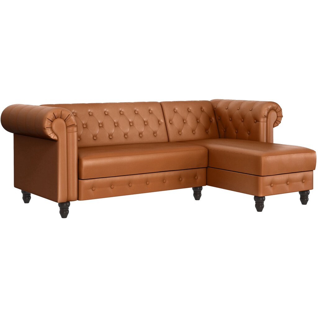 Dorel Home Ecksofa »Felix Schlafsofa 241 cm (Liegefl. 108x195 cm), Recamiere tauschbar,«