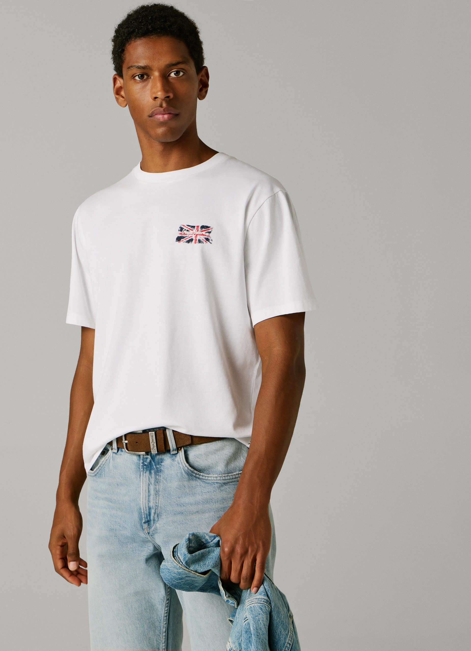 Pepe Jeans Langarmshirt »Small Flag« aus reiner Baumwolle, Rundhals