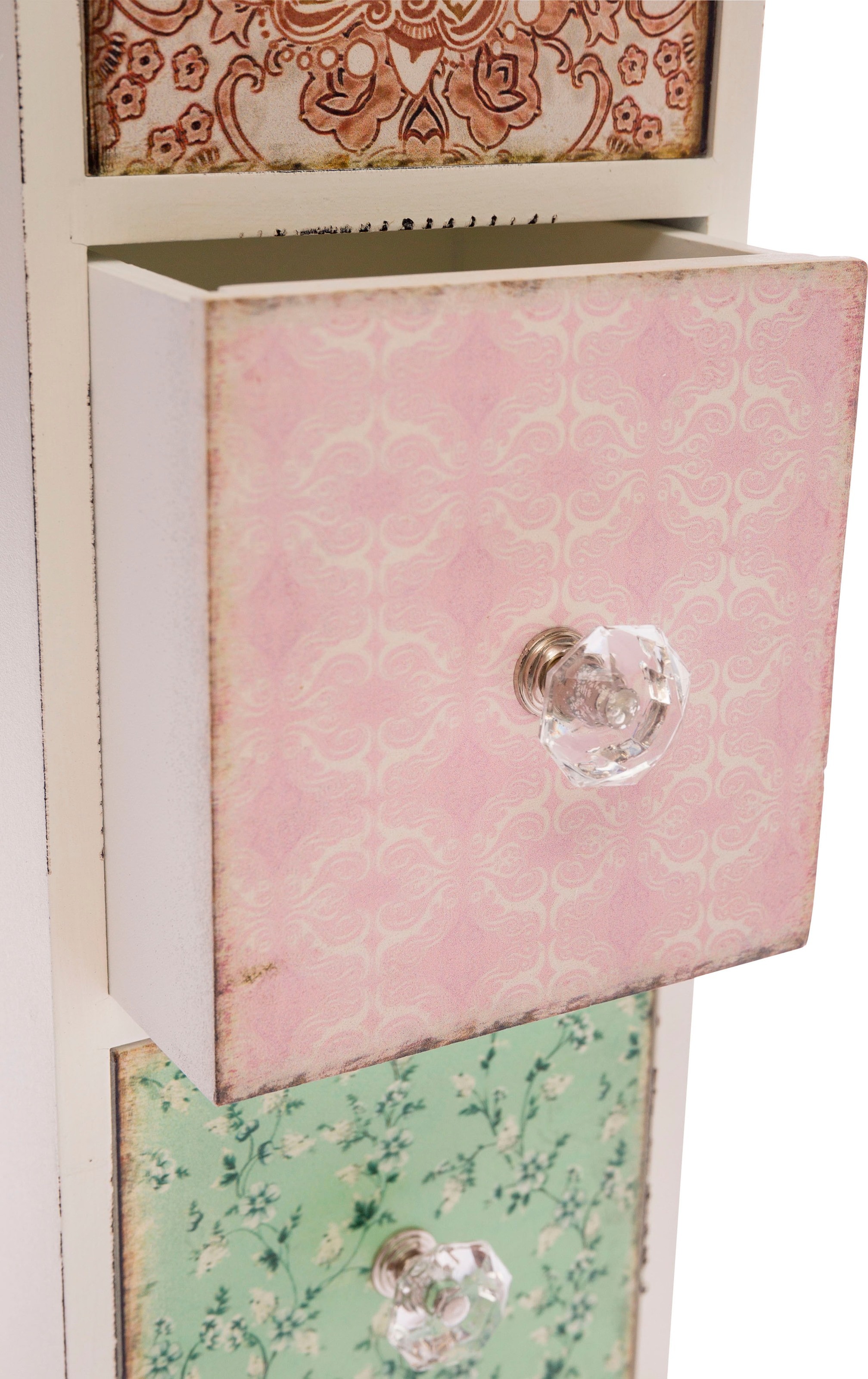 Myflair Möbel & Accessoires Schmuckkasten »Paisley, weiß«, mit 3 Schubladen, Shabby Optik