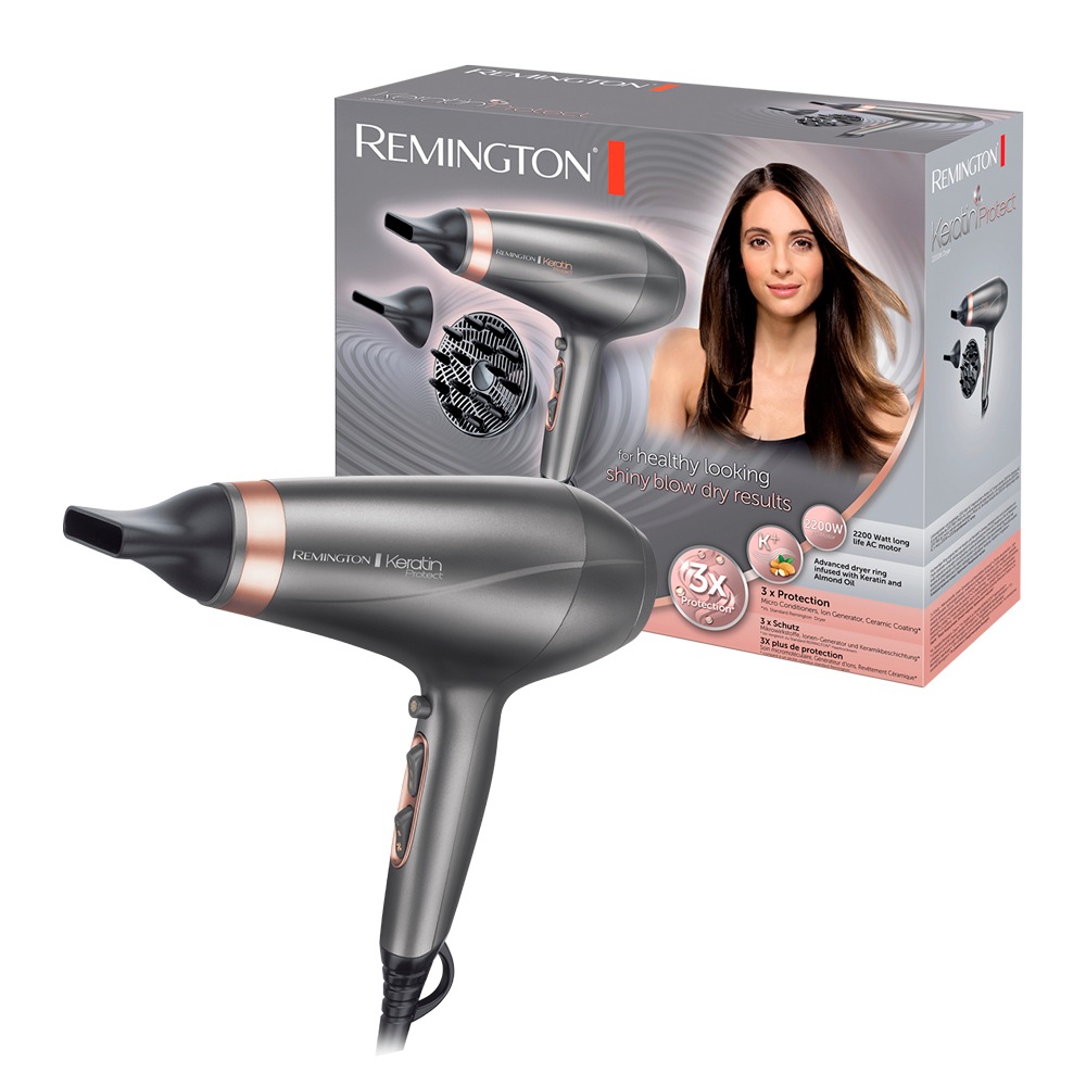 Remington Haartrockner »AC8820 E51 Keratin Protect Dryer«, 2200 W, 3 Aufsätze, Profi, mit Ionenpflege, Keratinbeschichtung, langlebigem AC-Motor