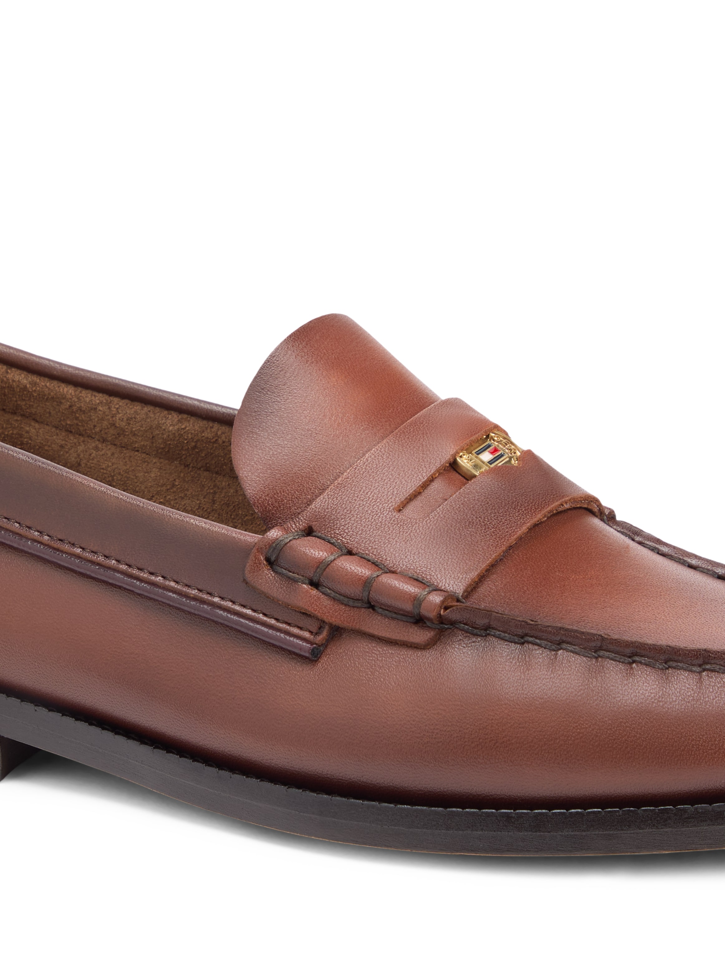 Tommy Hilfiger Loafer »HILFIGER PENNY LOAFER SMOOTH LTH«  Blockabsatz, Slipper, Schlupfschuh mit Logoflag