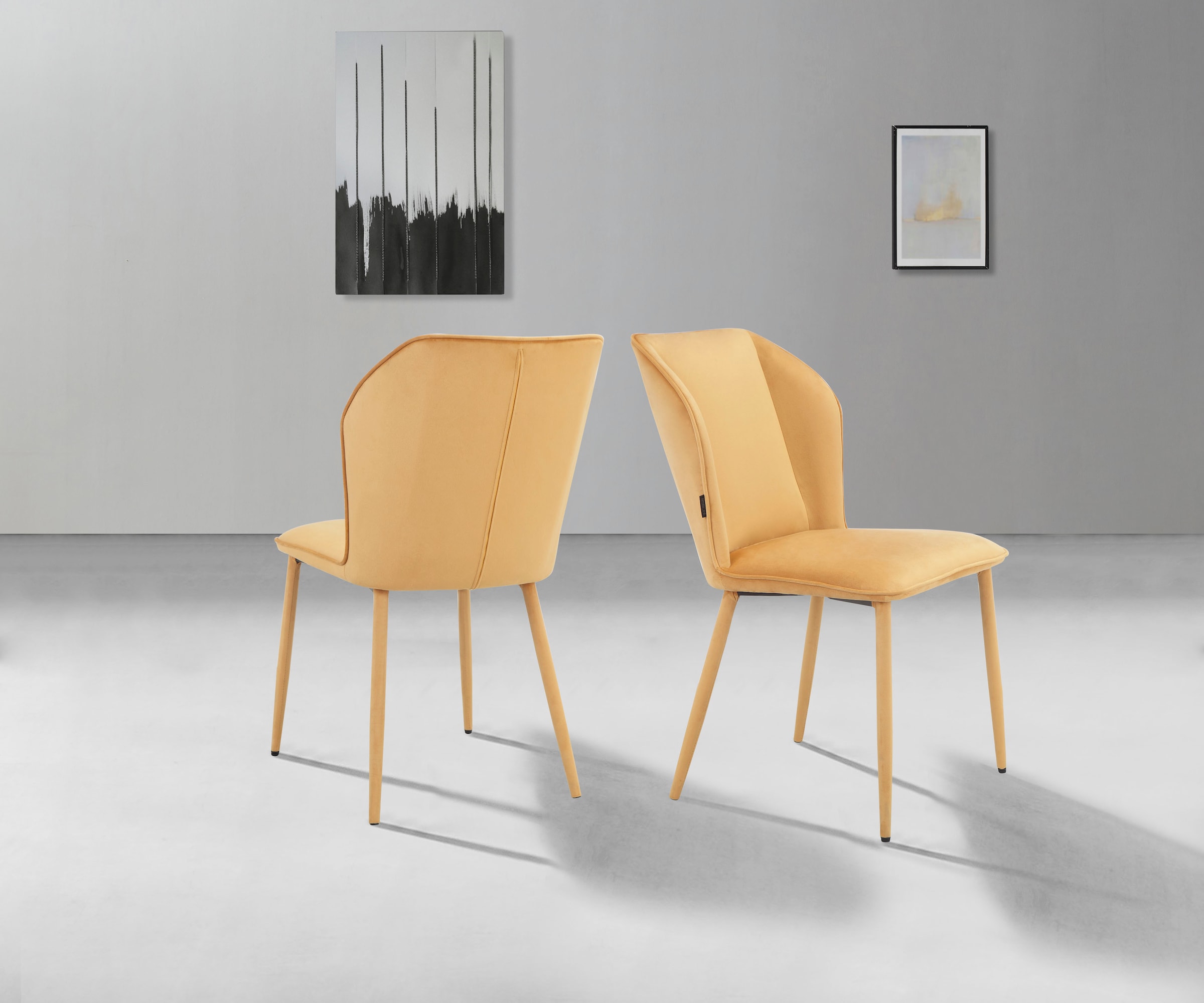 INOSIGN Esszimmerstuhl »Koa«, 2 St., Veloursstoff, in Velourstoff, mit Sitz und Rücken gepolstert, Sitzhöhe 49 cm