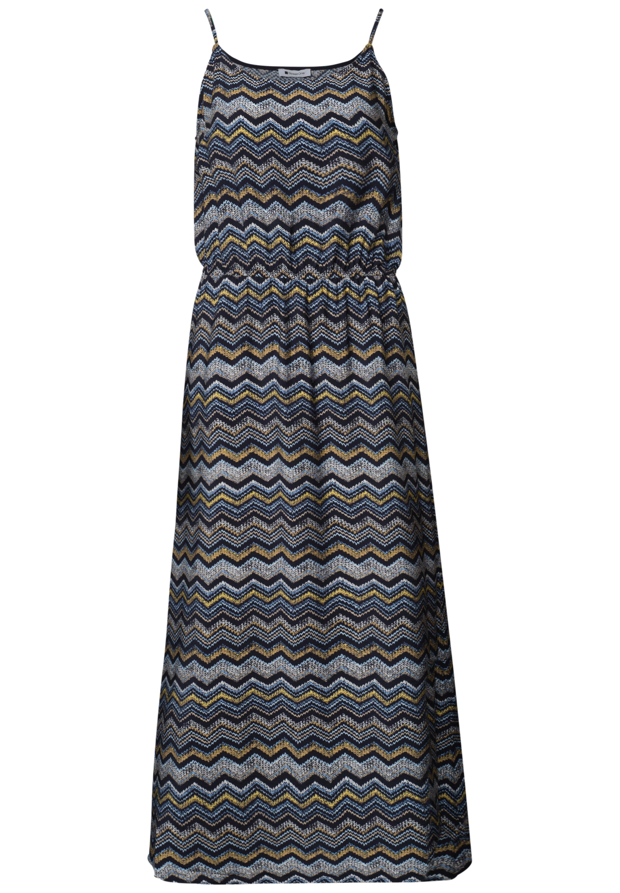 STREET ONE Midikleid Ohne Taschen Sommerkleid mit Zick-Zack-Muster