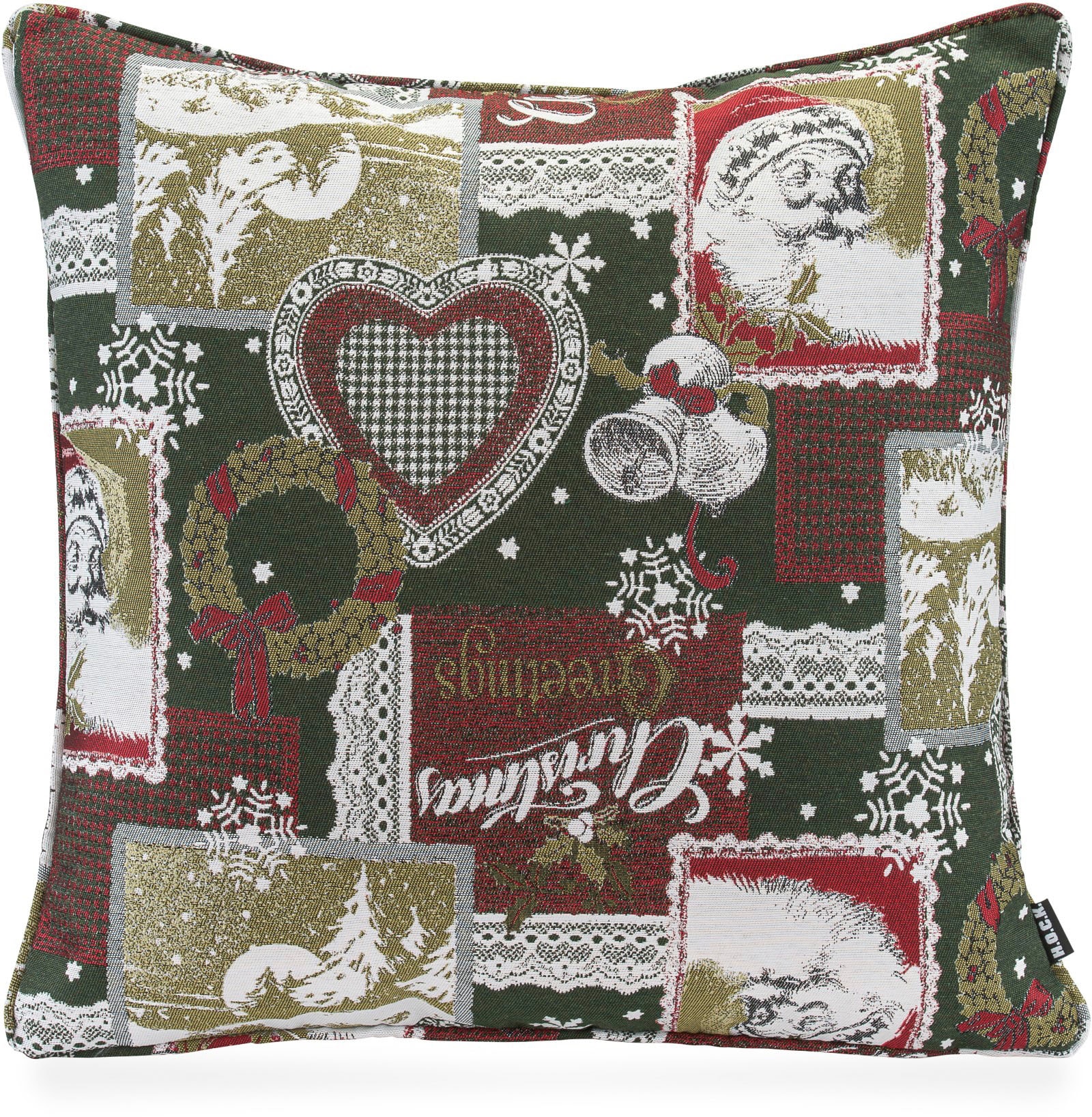 Dekokissen »Christmas Patch«, traditionelles Patchkissen mit Weihnachtsmotiven, inkl....