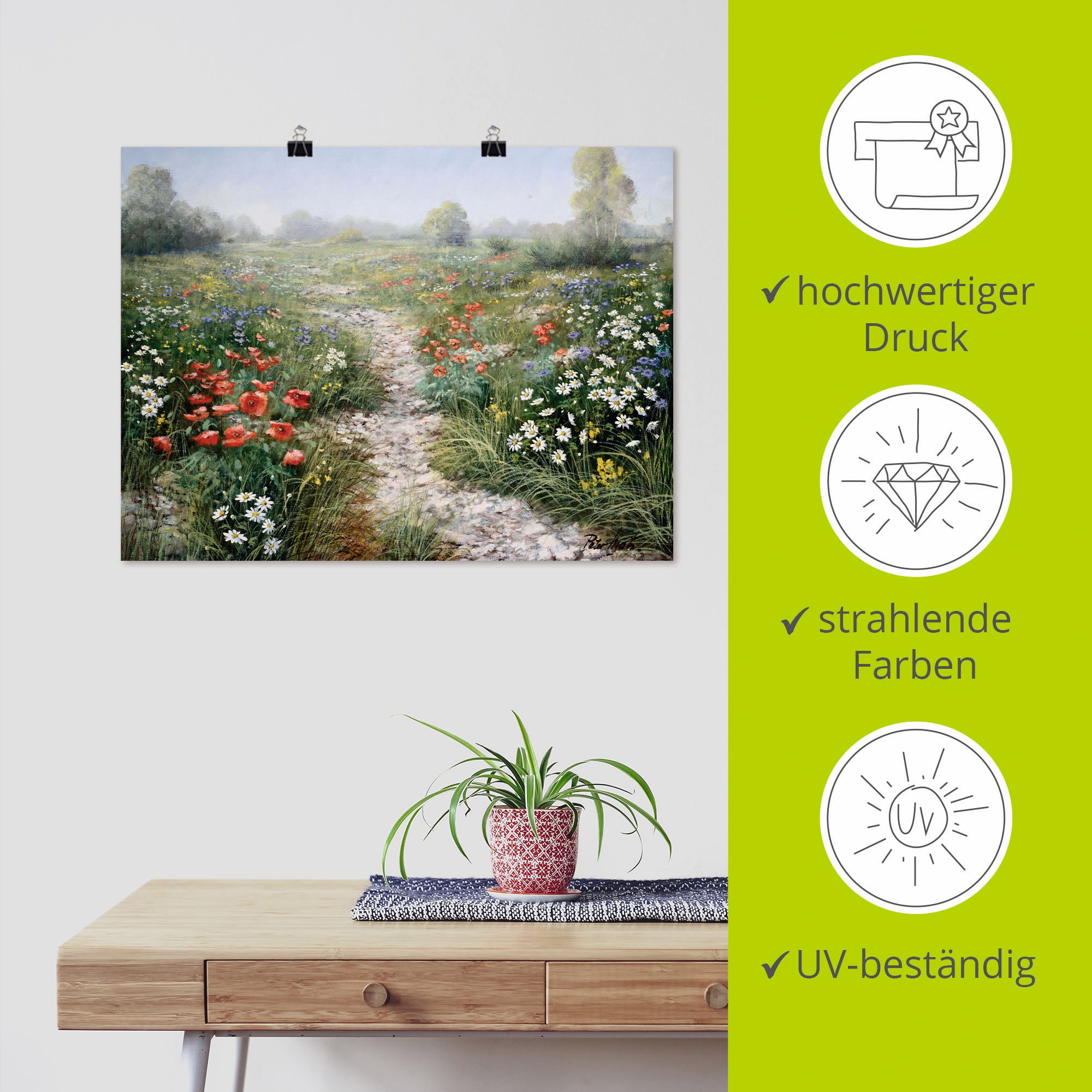 Artland Wandbild »Dichte der Natur« Blumenwiese 1 Stk. tlg. als Leinwandbild, Poster in verschied. Größen