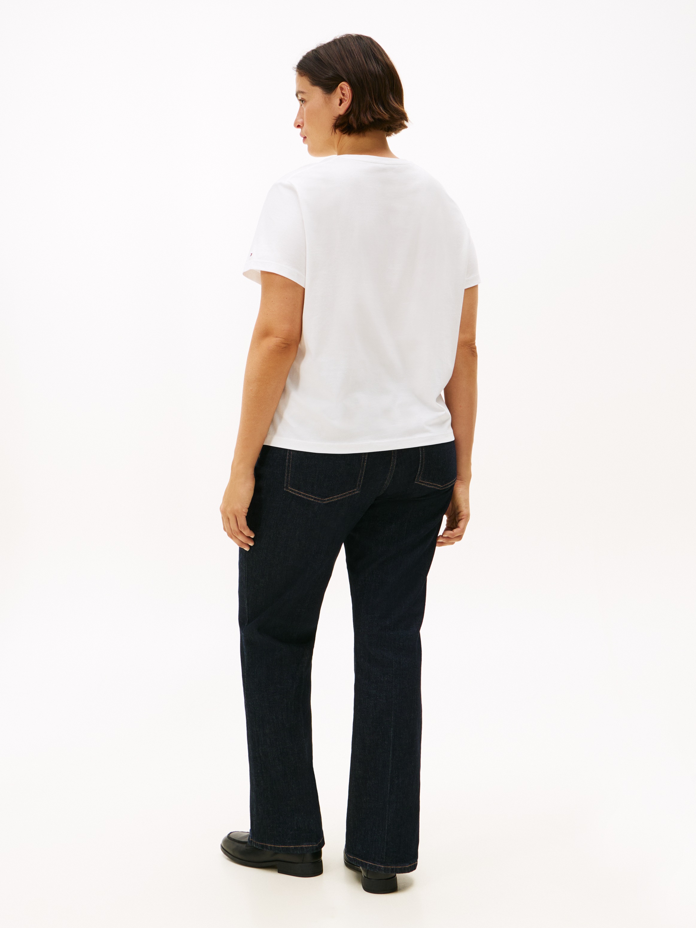 Tommy Hilfiger Curve Kurzarmshirt »CRV CLASSIC SCRIPT REG SS TEE« in großen Größen