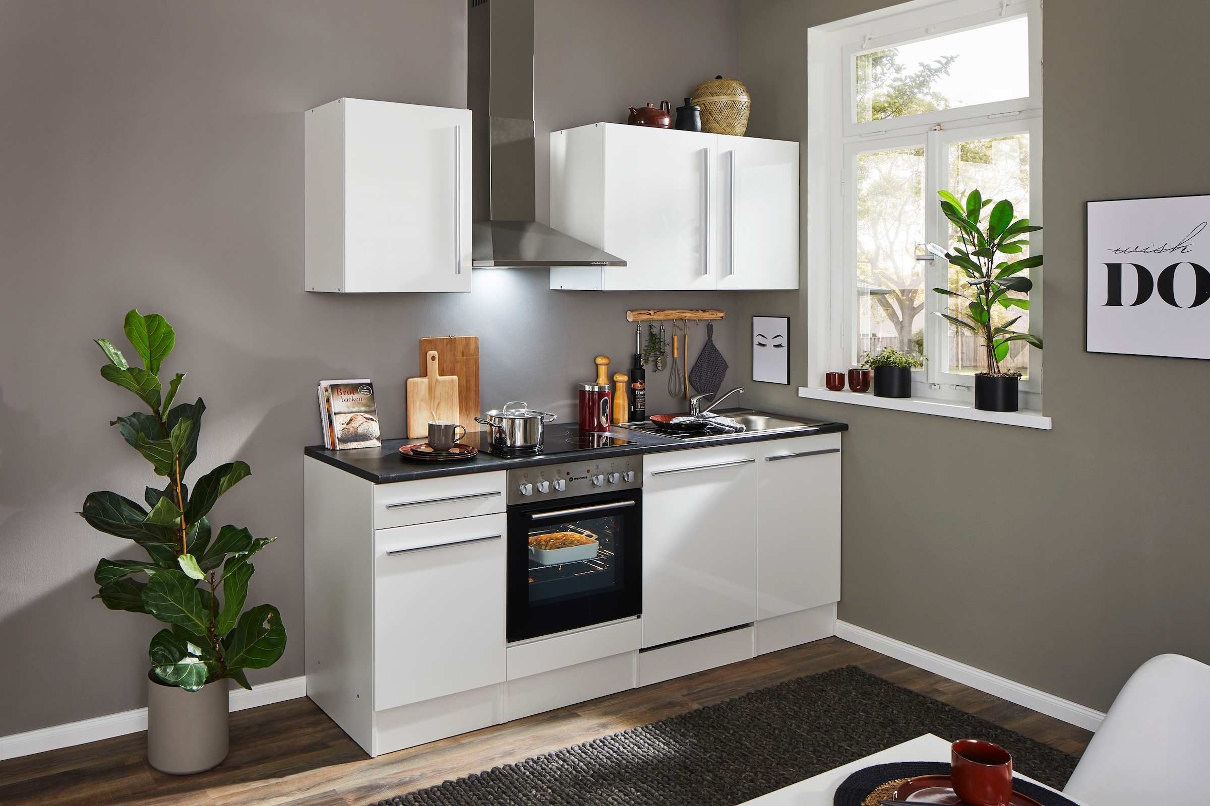 BASIC by Balculina Küchenzeile »Jazz« Breite 220 cm, wahlweise mit E-Geräten