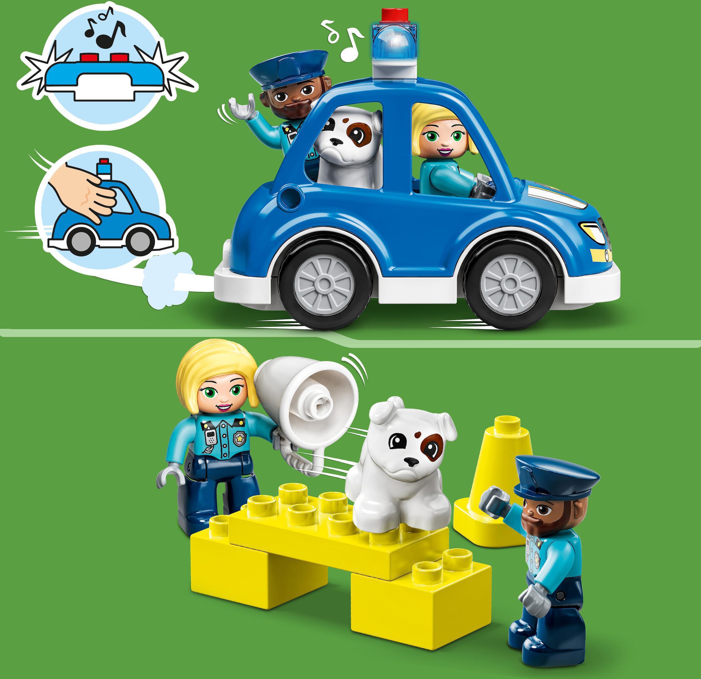LEGO® Konstruktionsspielsteine »Polizeistation mit Hubschrauber (10959), LEGO® DUPLO«, (40 St.), mit Sirene und Licht; Made in Europe