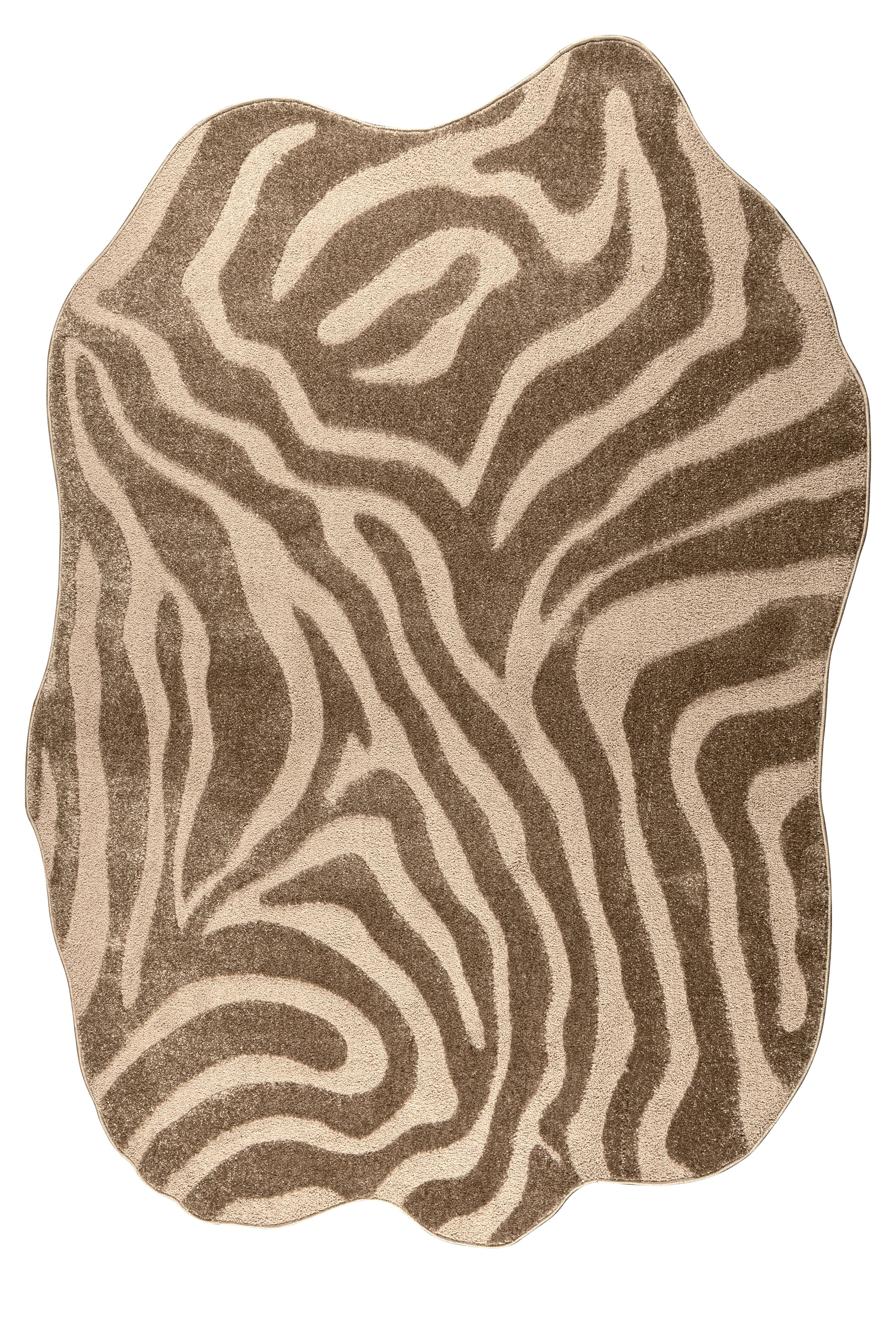 OTTO home Teppich »Zebra, besondere Form, Animal-Look« rechteckig 12 mm Höhe moderner Animal-Print, Tiermotiv, Wohnzimmer, Schlafzimmer