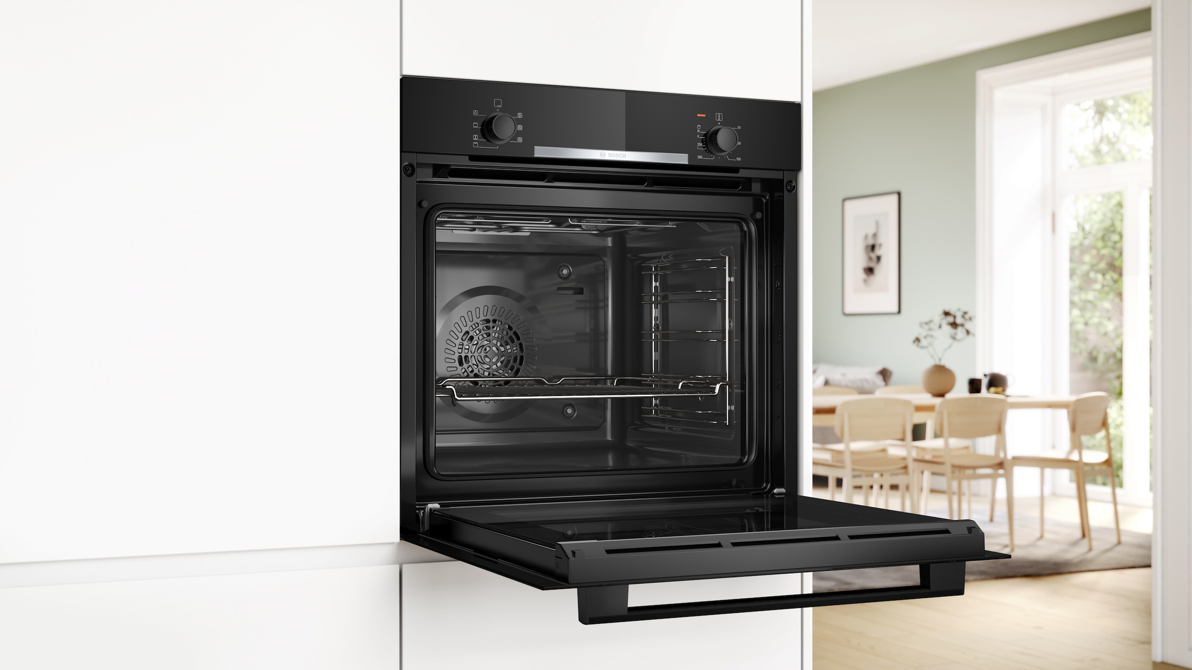 BOSCH Einbaubackofen Serie 2 »HBA510BA3«, mit Teleskopauszug nachrüstbar