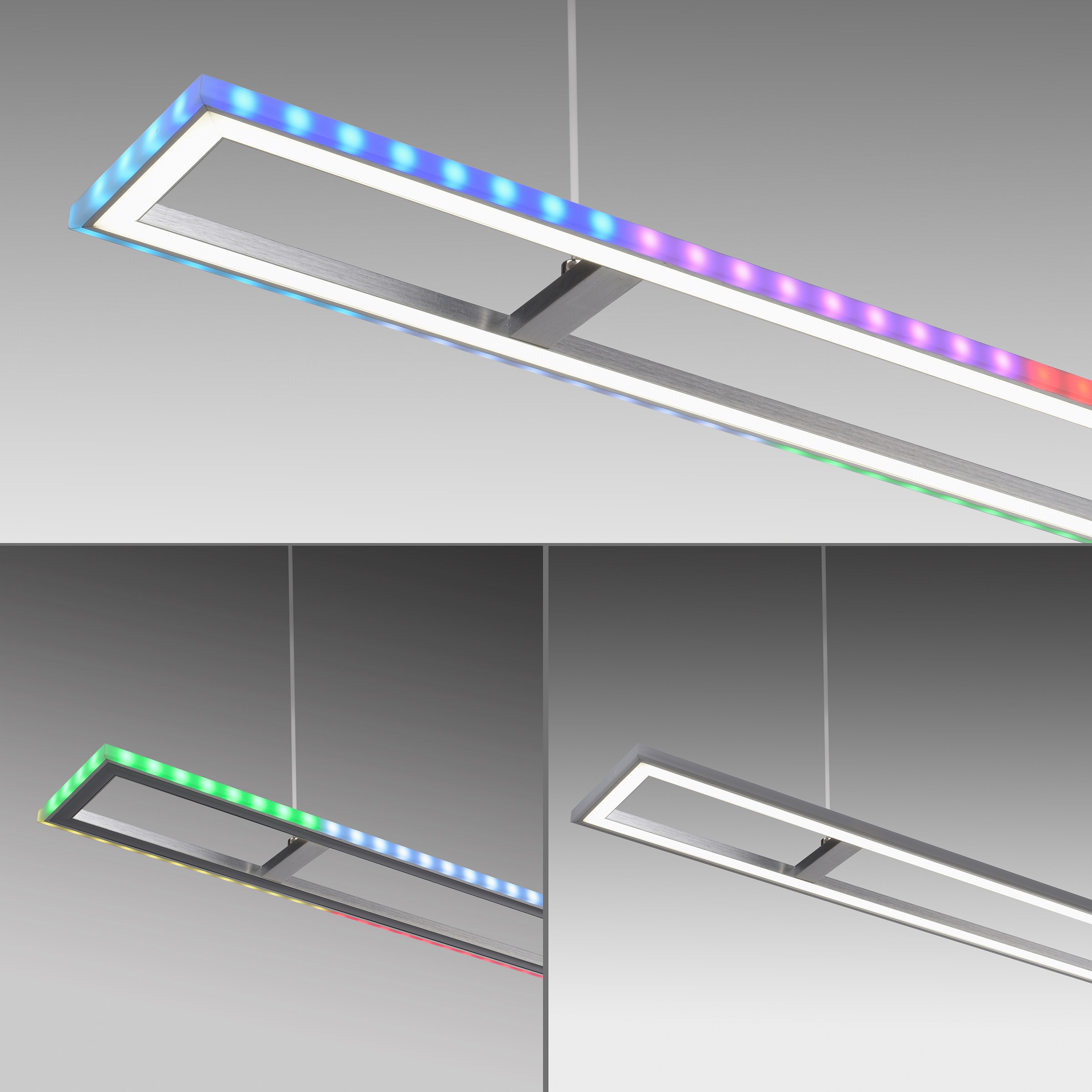 my home LED Pendelleuchte »Luan«, 2 flammig, Leuchtmittel LED-Board | LED fest integriert, Downlight: 2700-5000K, Sidelight: Rainbow-RGB, Infrarot-Fernbed. Inkl.