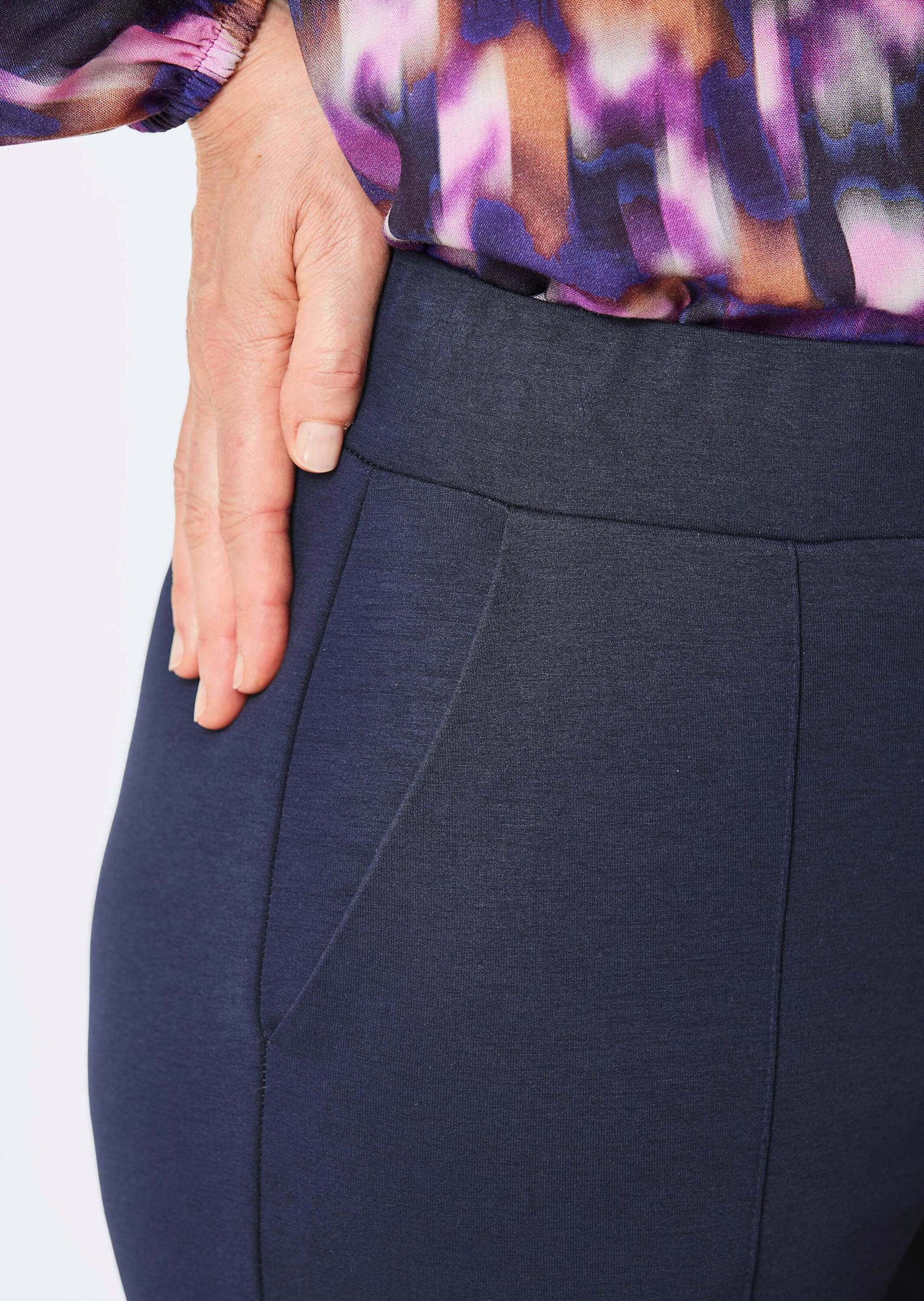 GOLDNER Chinohose »Kurzgröße Jerseyhose VERA mit Biesen«