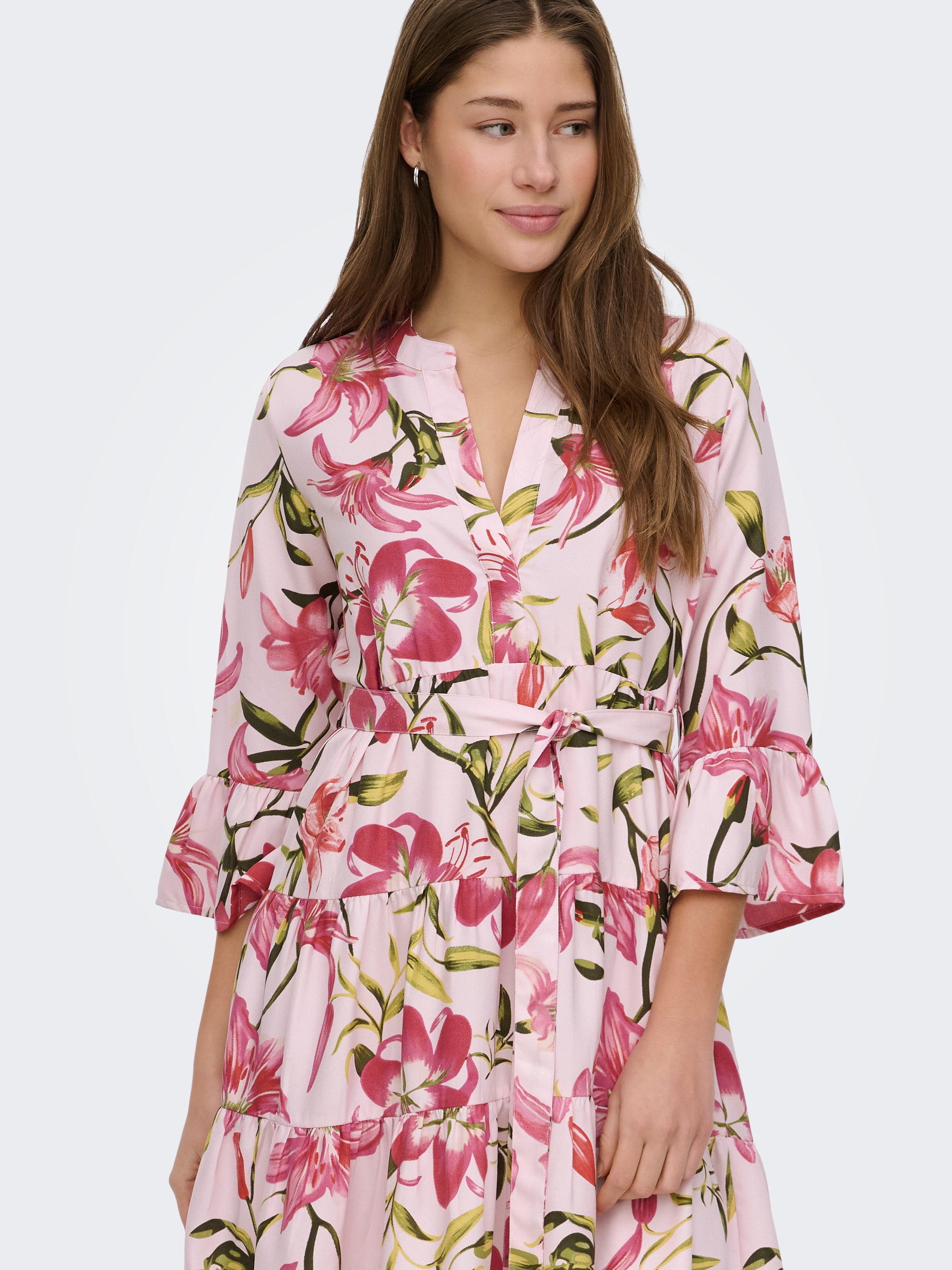 ONLY Tunikakleid »ONLSINA LIFE 3/4 SHORT DRESS NOOS WVN« mit Volant