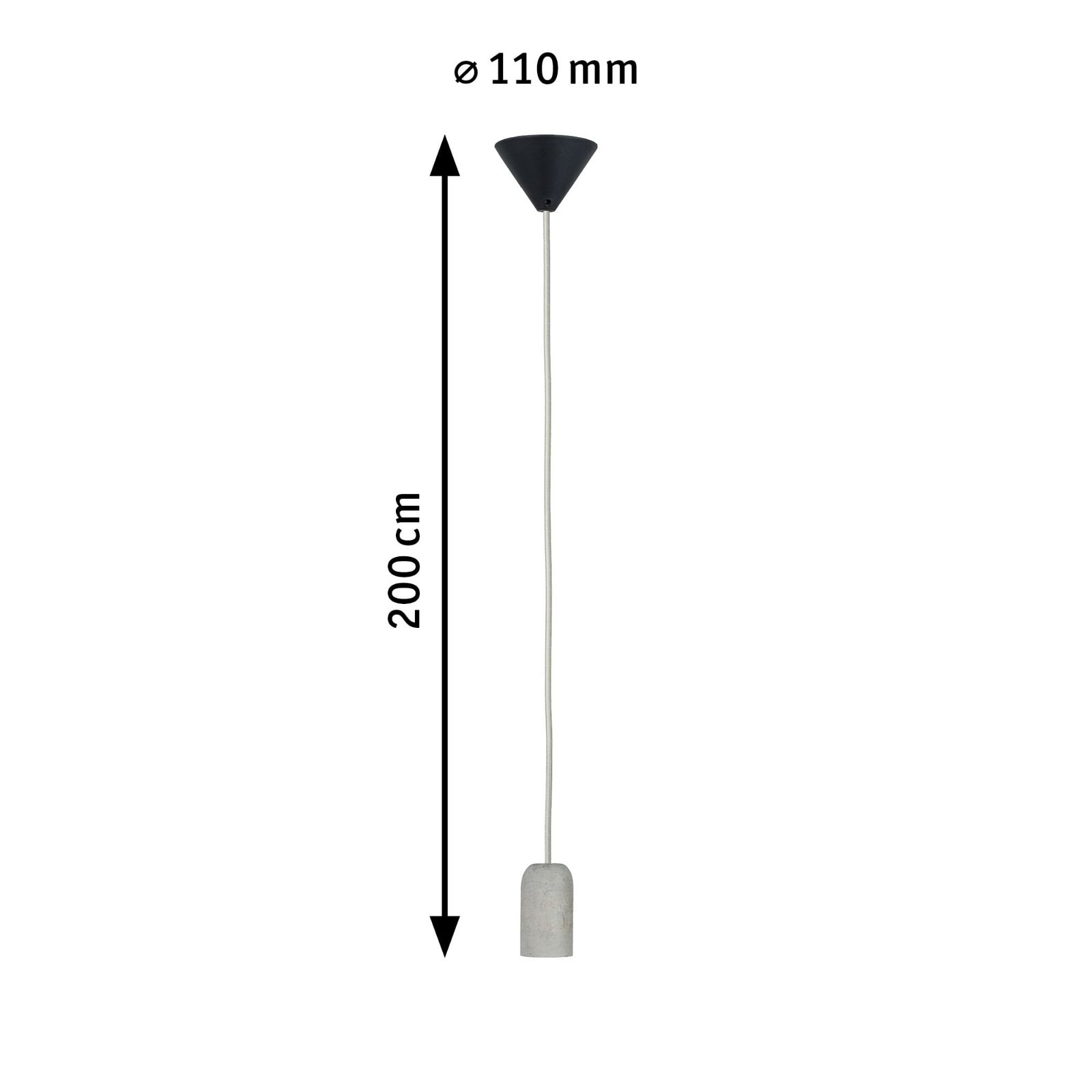 Paulmann Pendelleuchte »Neordic Jano max. 1x60W Grau/Schwarz 230V Beton/Kunststoff«, 1 flammig, Leuchtmittel E27 | ohne Leuchtmittel, E27