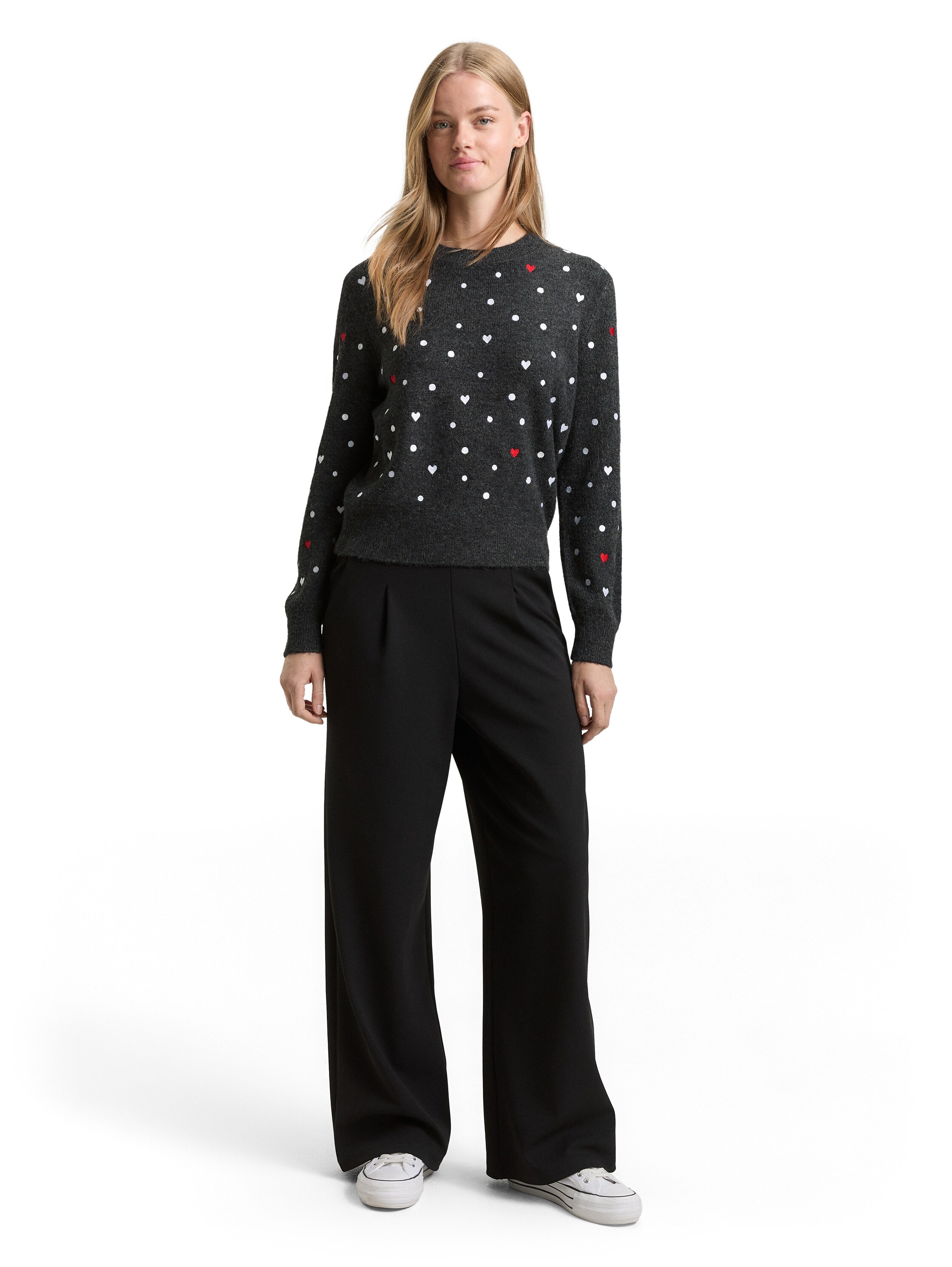 TOM TAILOR Denim Strickpullover mit Stickereien