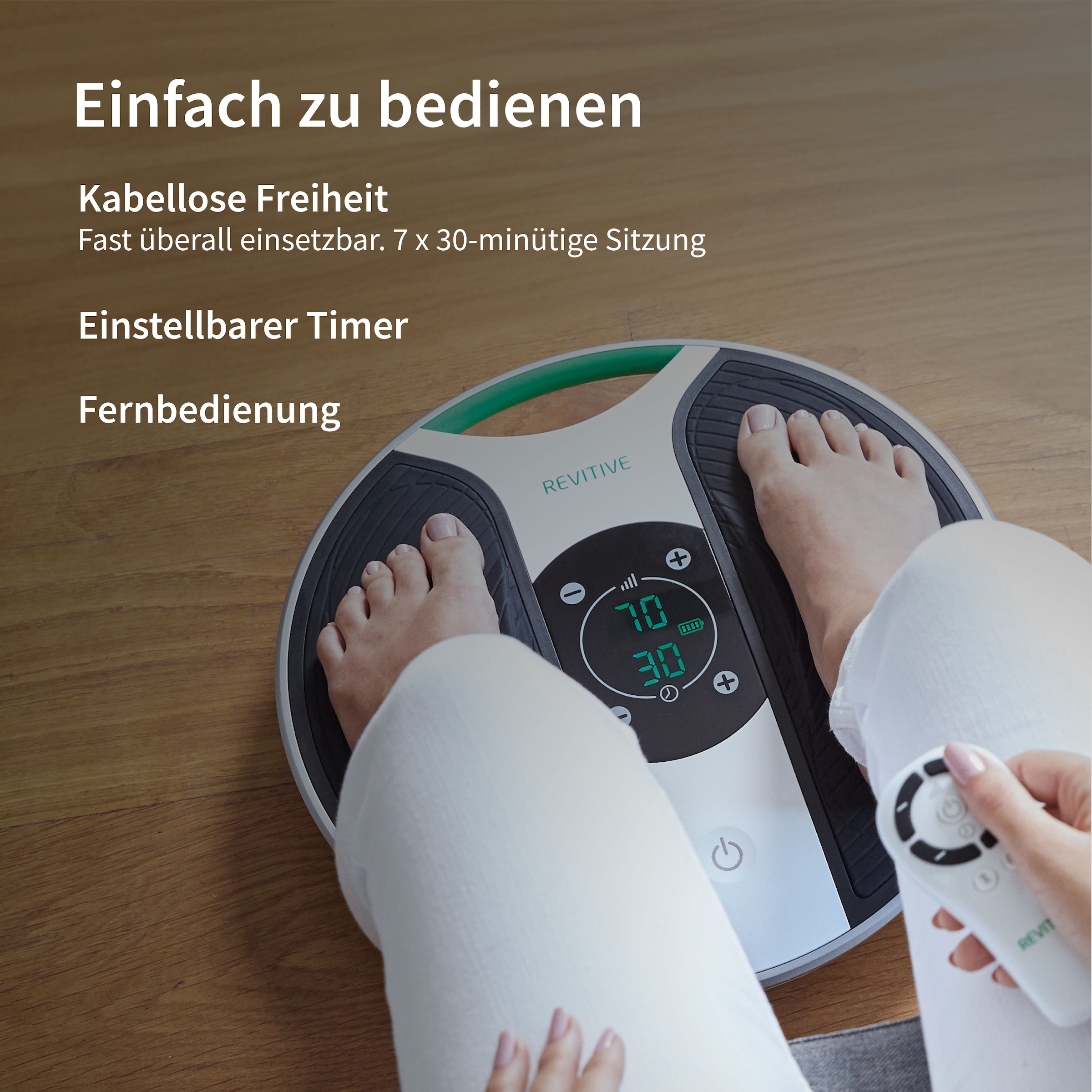 REVITIVE EMS-Fußmassage-Gerät »Medic Plus Knie Durchblutungs-Stimulator« Lindert Beschwerden, schlechte Durchblutung, Schwellungen, Krämpfe