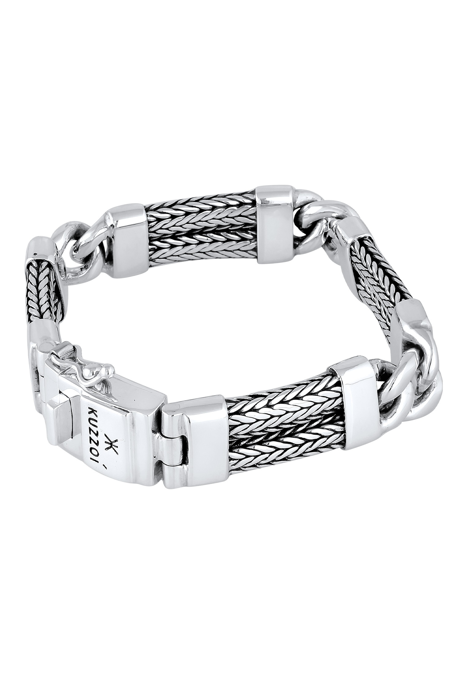 Kuzzoi Armkette »Armband Herren Panzer Gliederarmband Modern 925 Silber«