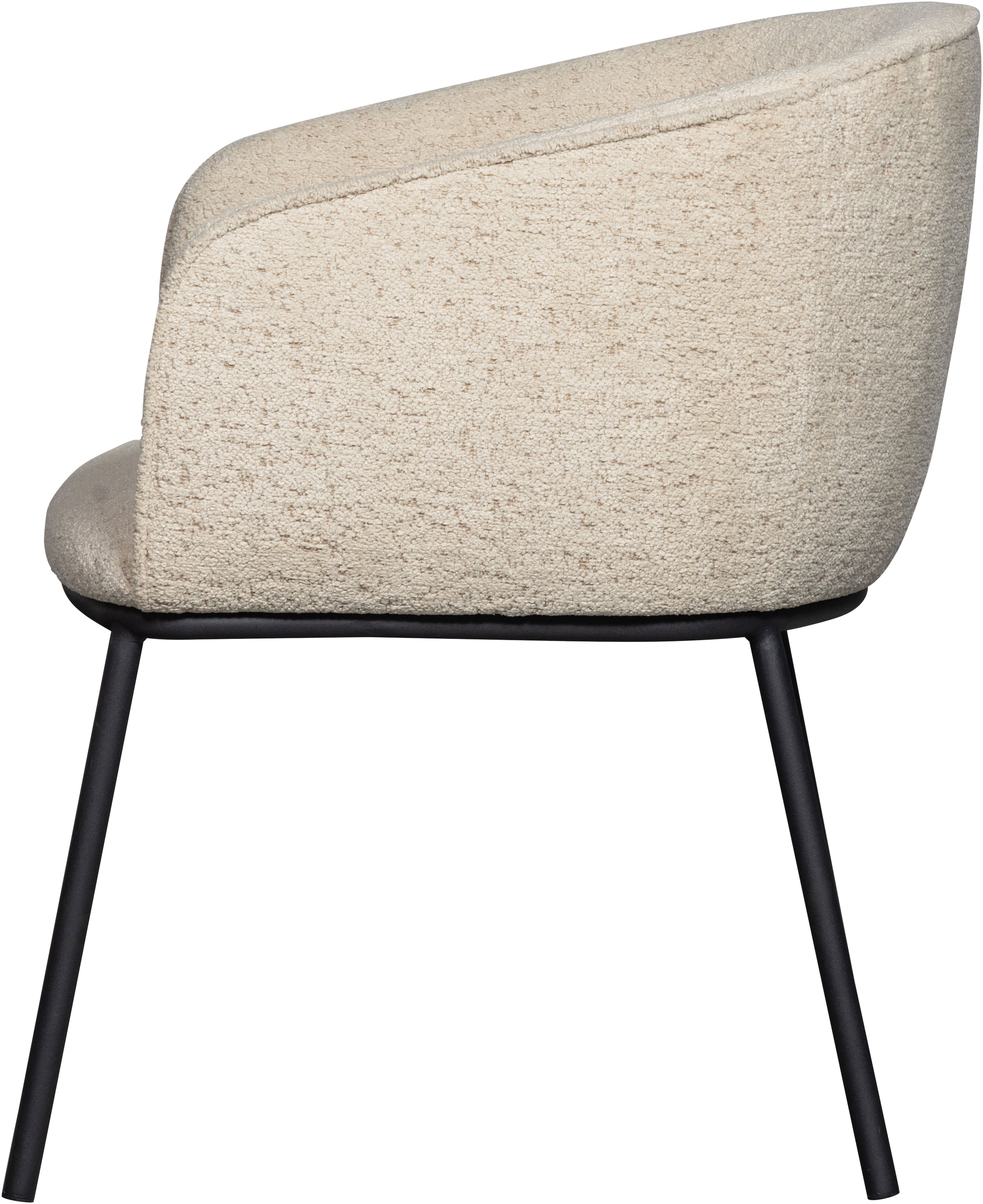 WOOOD Esszimmerstuhl »Leon«, mit Bouclé-Stoff, 4-Fuß-Gestell, H 77 cm x B 61 cm