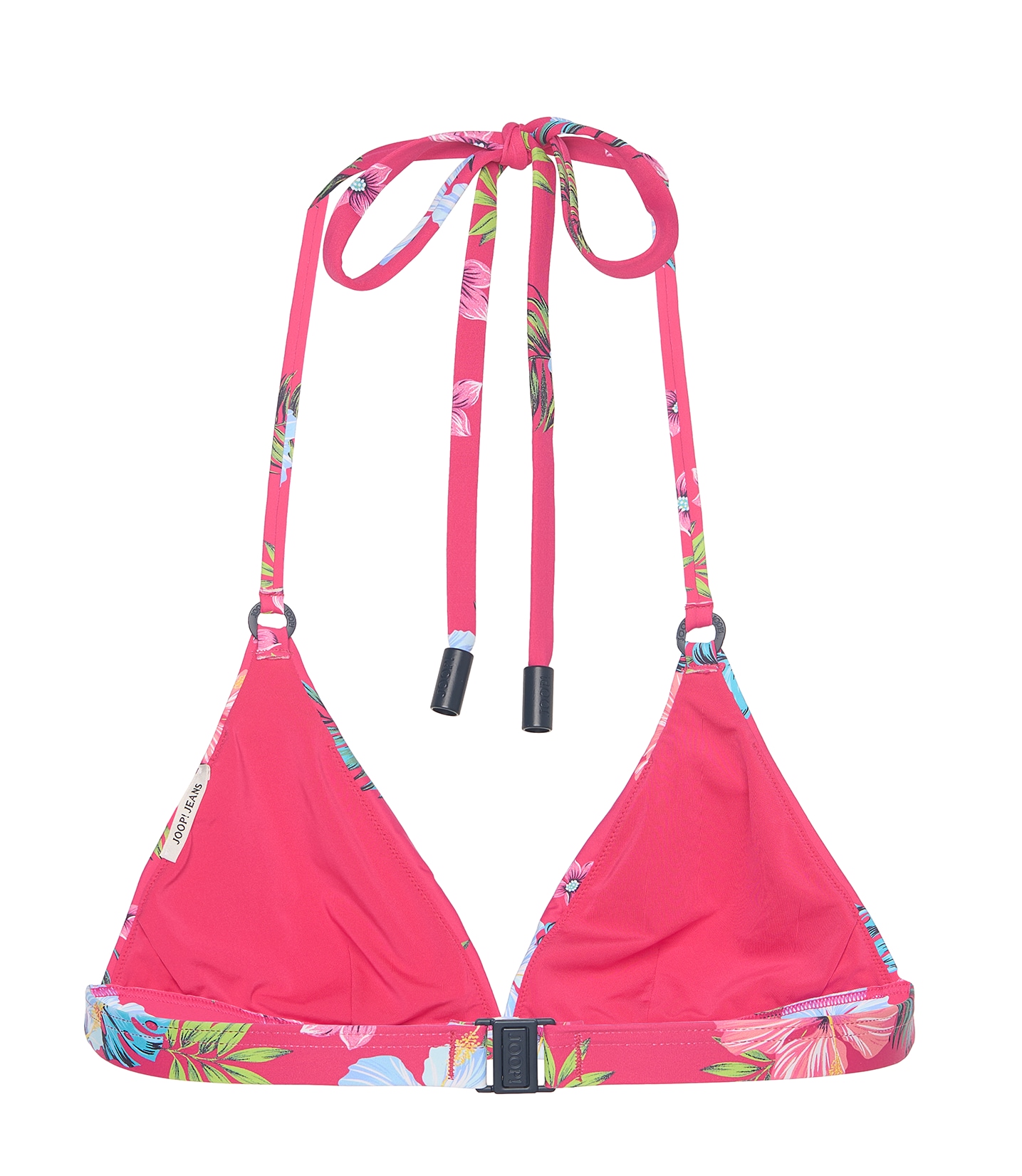 JOOP! Jeans Triangel-Bikini-Top »JEANS!
HIBISCUS«, Floraler Print, Logo-Details, wattierte Cups