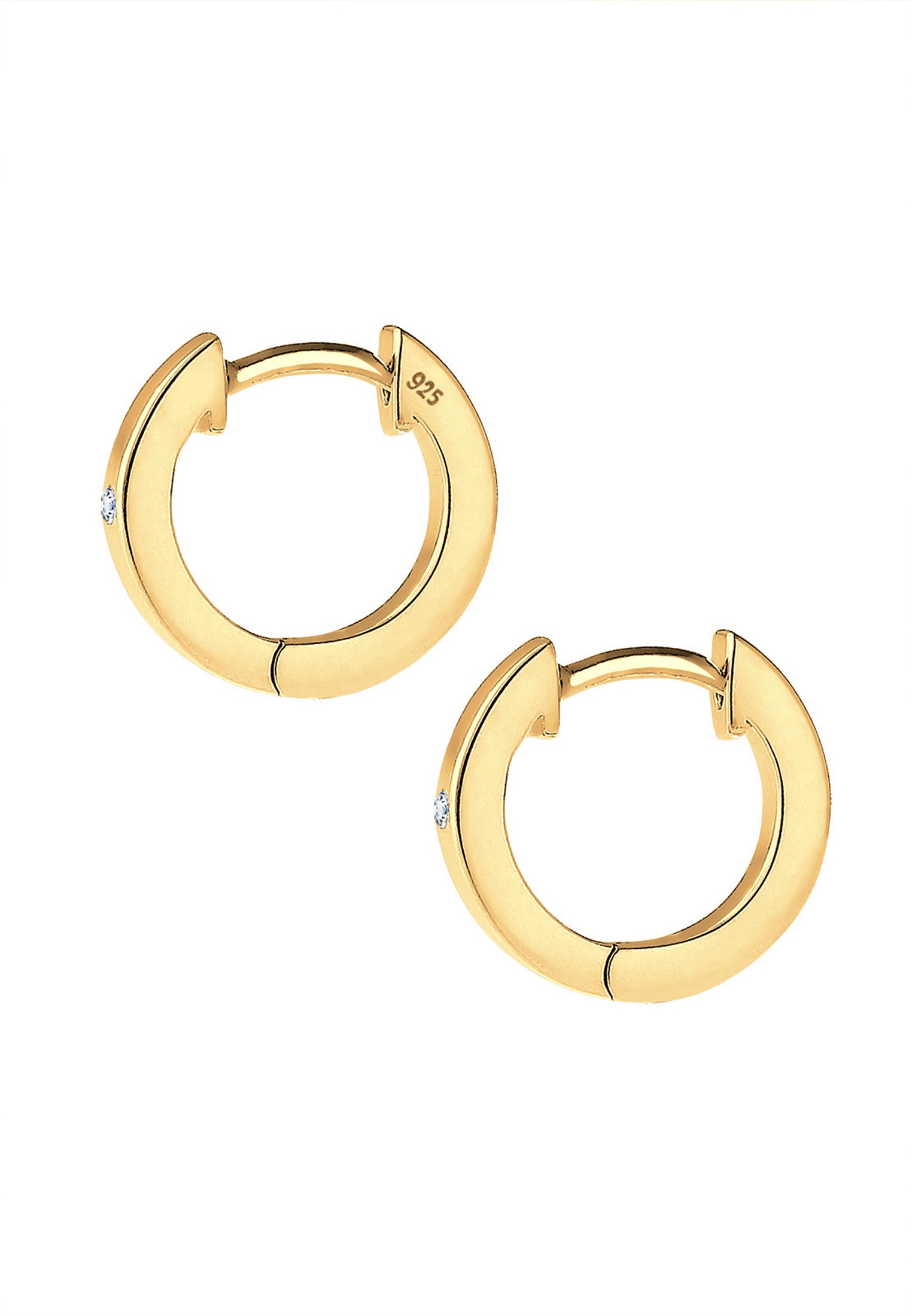 Elli DIAMONDS Paar Creolen »Ohrringe Creole Basic Diamant (0.03 ct) 925 Sterling Silber«