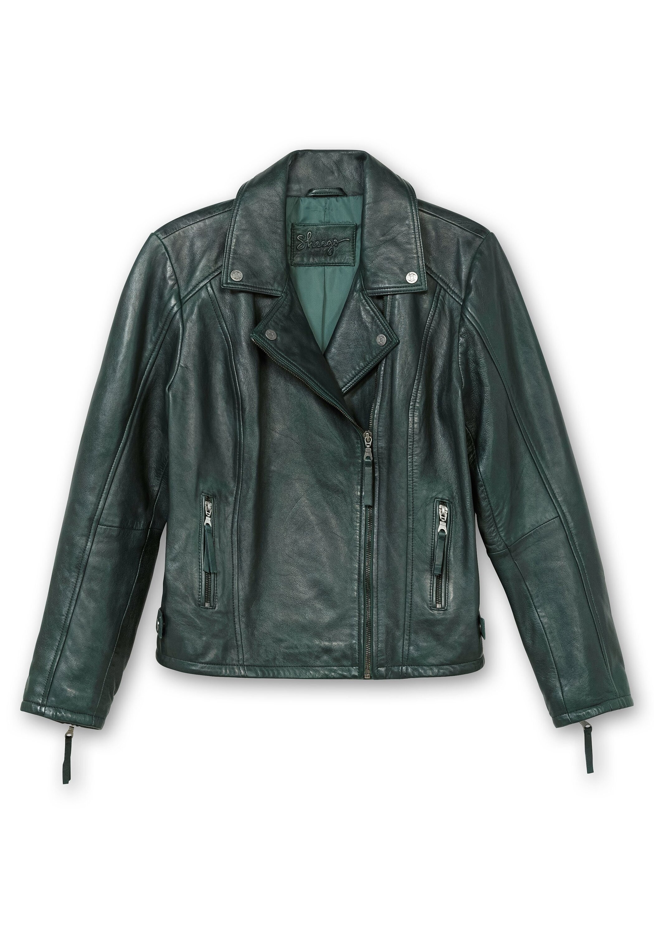 Sheego Lederjacke »Bikerjacke aus Lammnappa, im Biker-Stil«