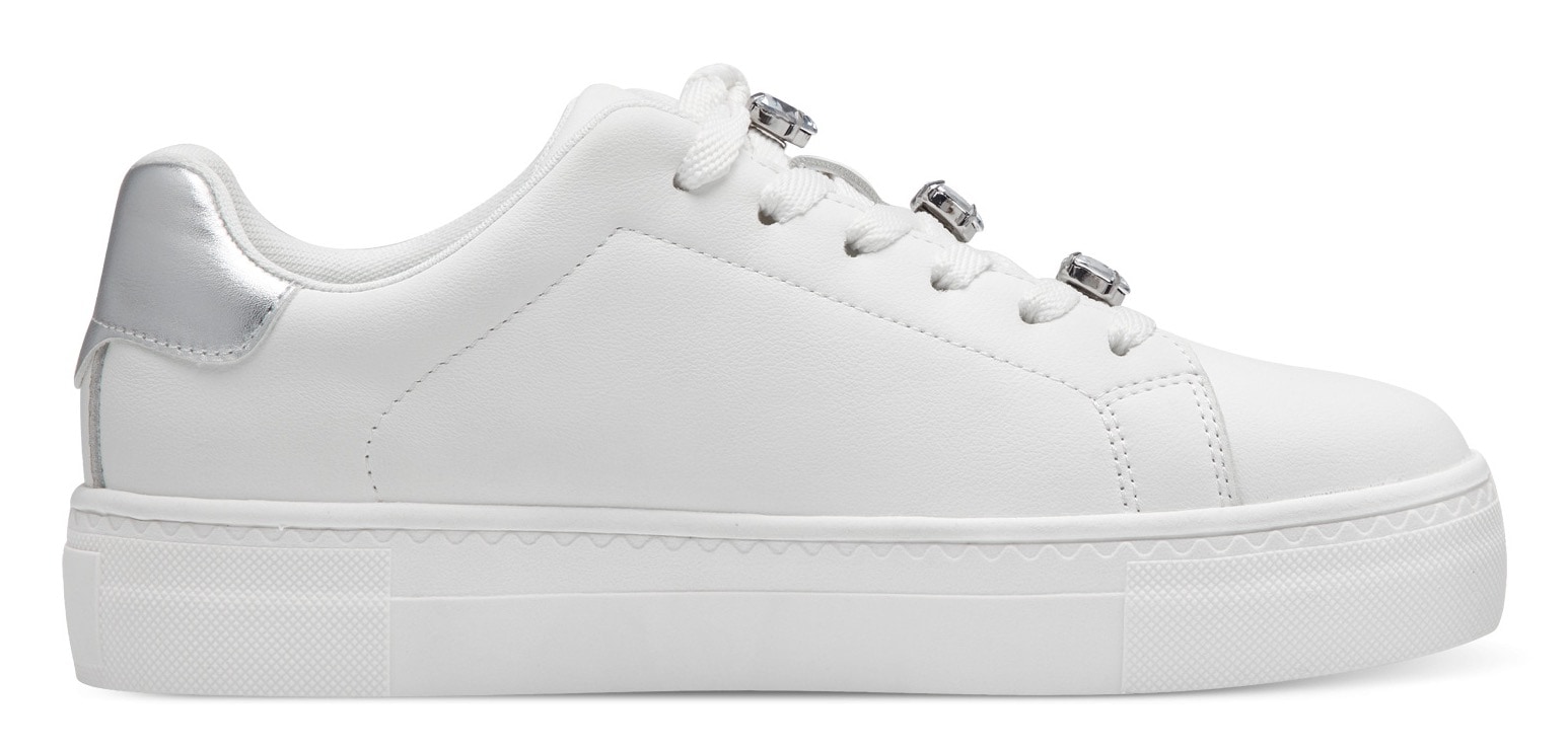 Tamaris Plateausneaker, Freizeitschuh, Halbschuh, Schnürschuh mit Schmucksteinen verziert