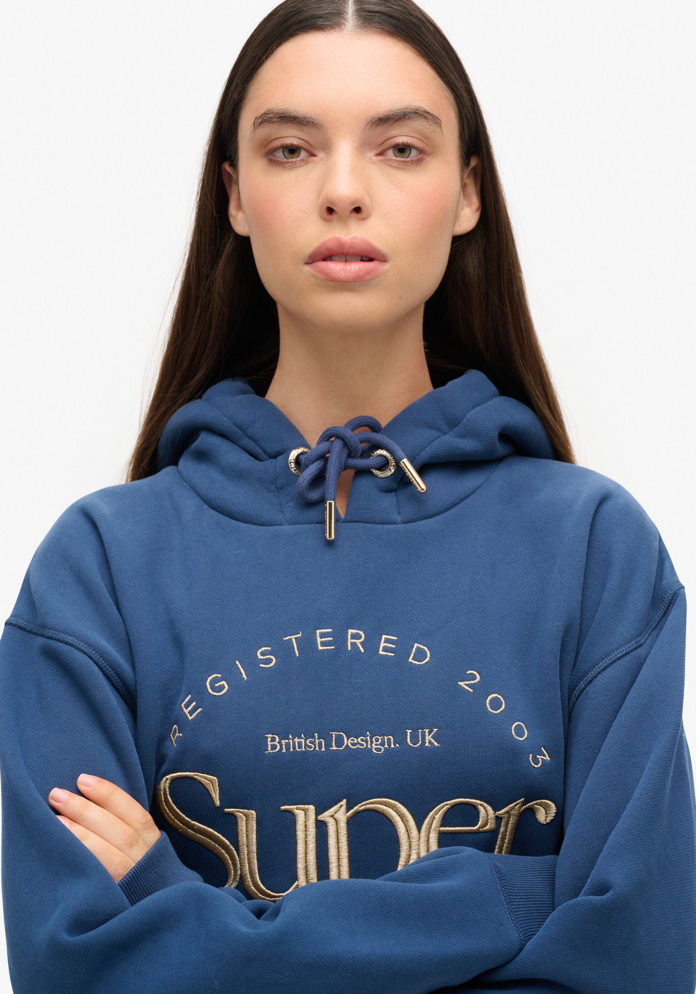 Superdry Jerseykleid »LUXE METALLIC LOGO HOOD DRESS«