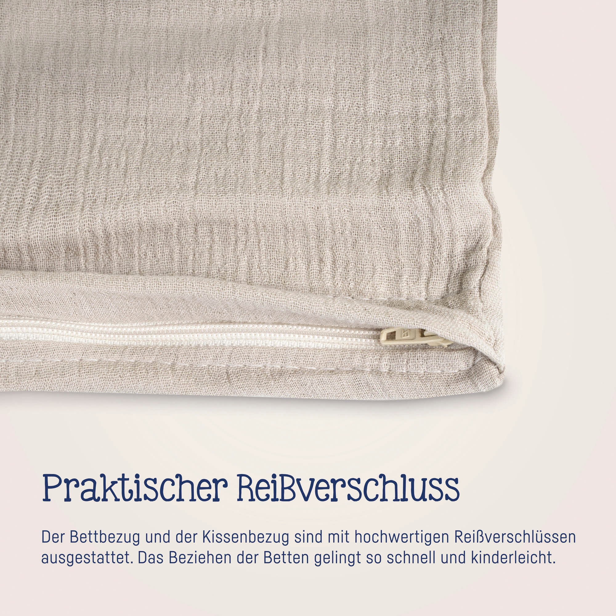 Julius Zöllner Kinderbettwäsche »Baby- und Kinderbettwäsche aus 100% Musselin«, erhältlich in den Größen 80x80+35x40cm und 100x135+40x60cm