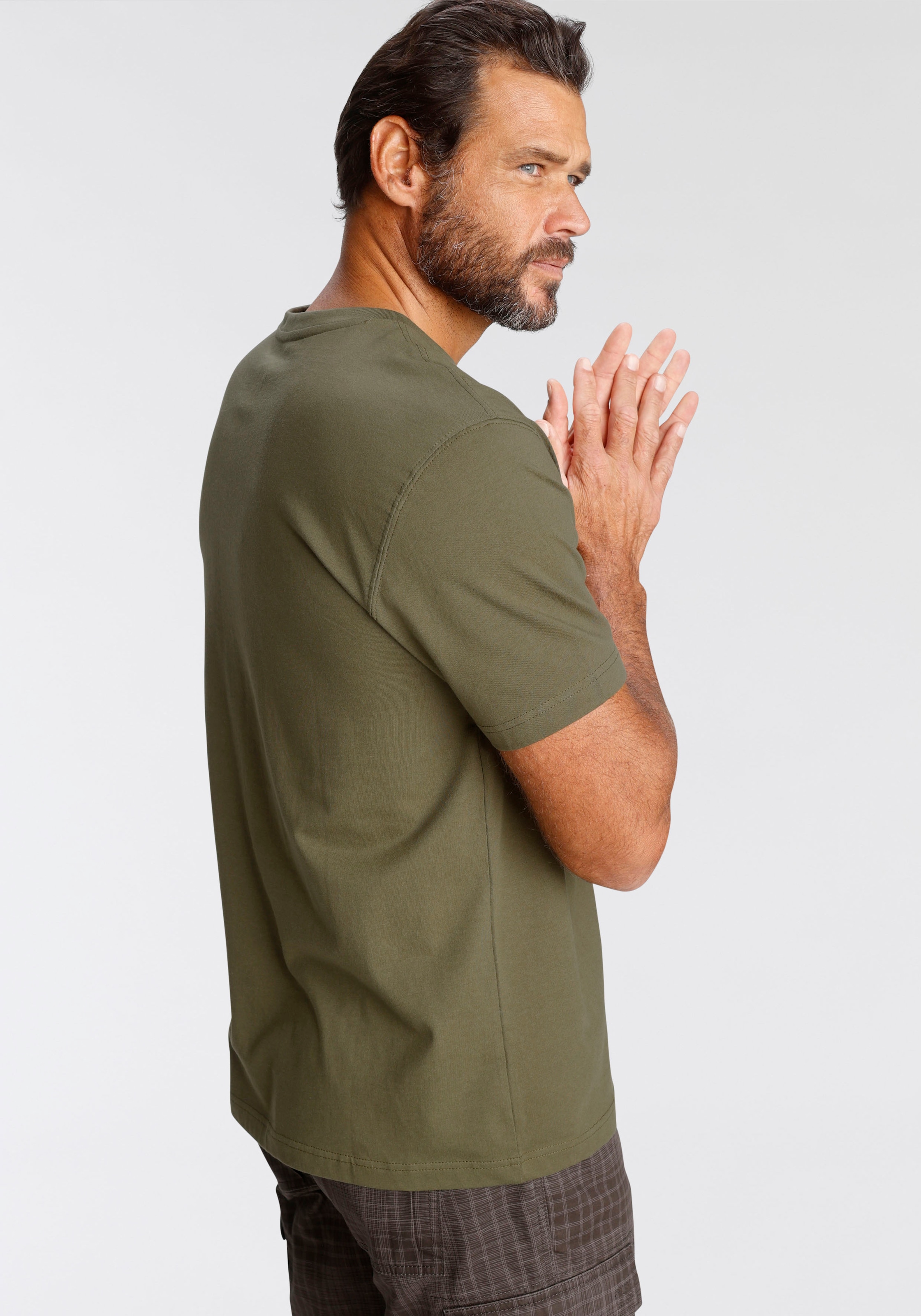 Man's World T-Shirt, Kurzarm, Regular Fit, mit Print, Rundhals, im Used-Look
