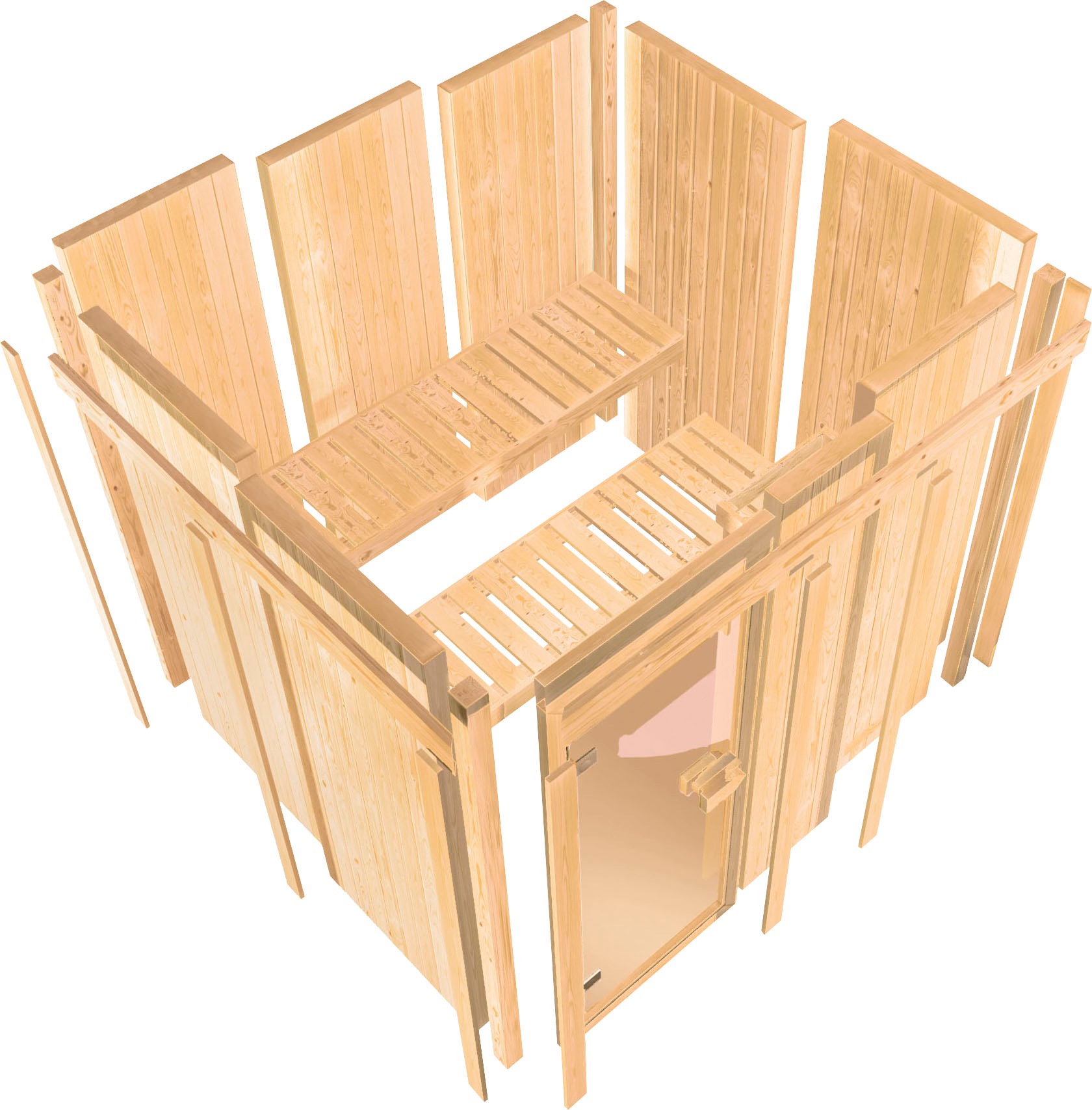 welltime Sauna »Artja«, naturbelassen mit Ofen 9 kW Bio ext. Steuerung