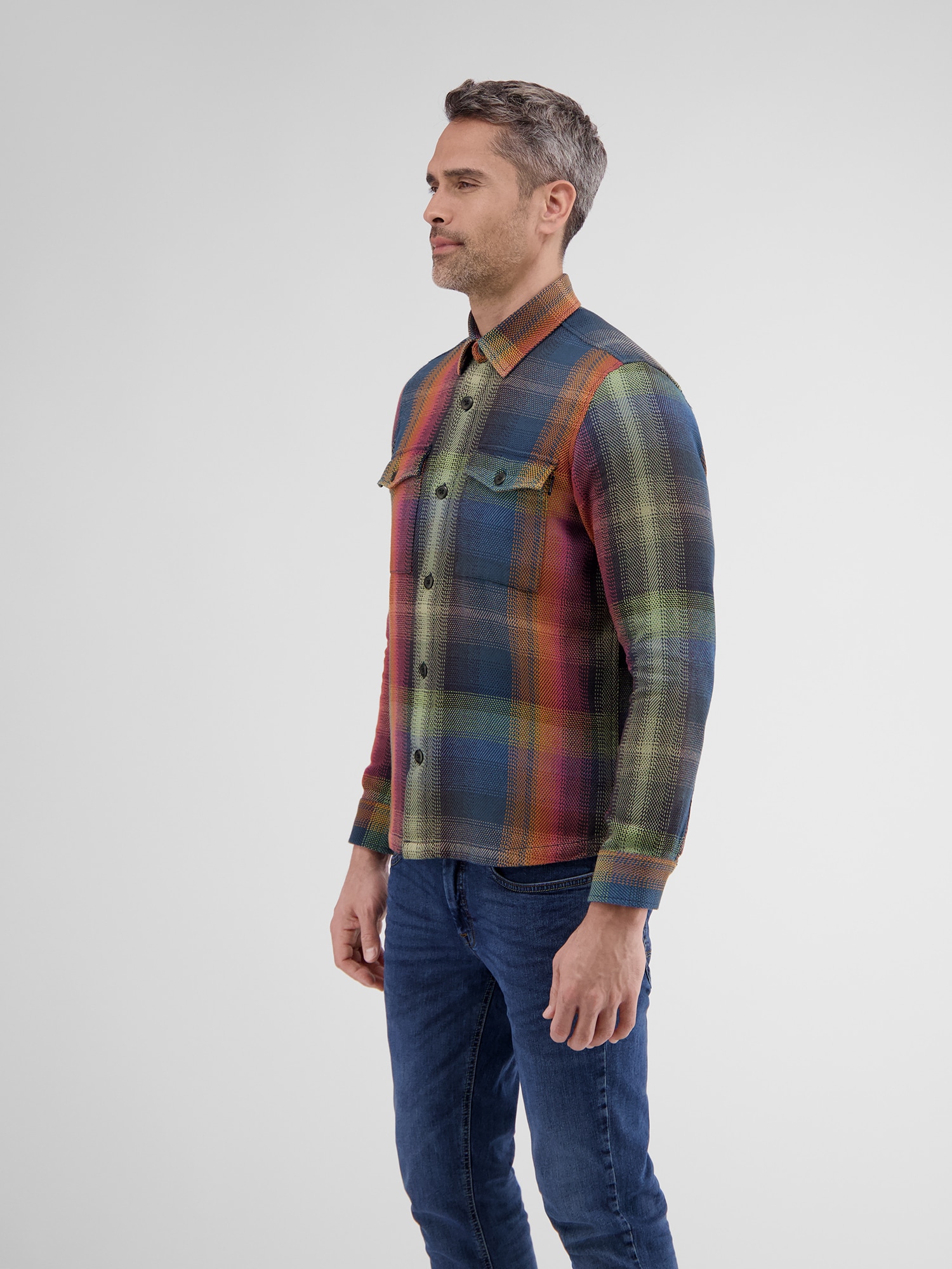 LERROS Langarmhemd »LERROS Herren Overshirt im Lumberjack-Style«