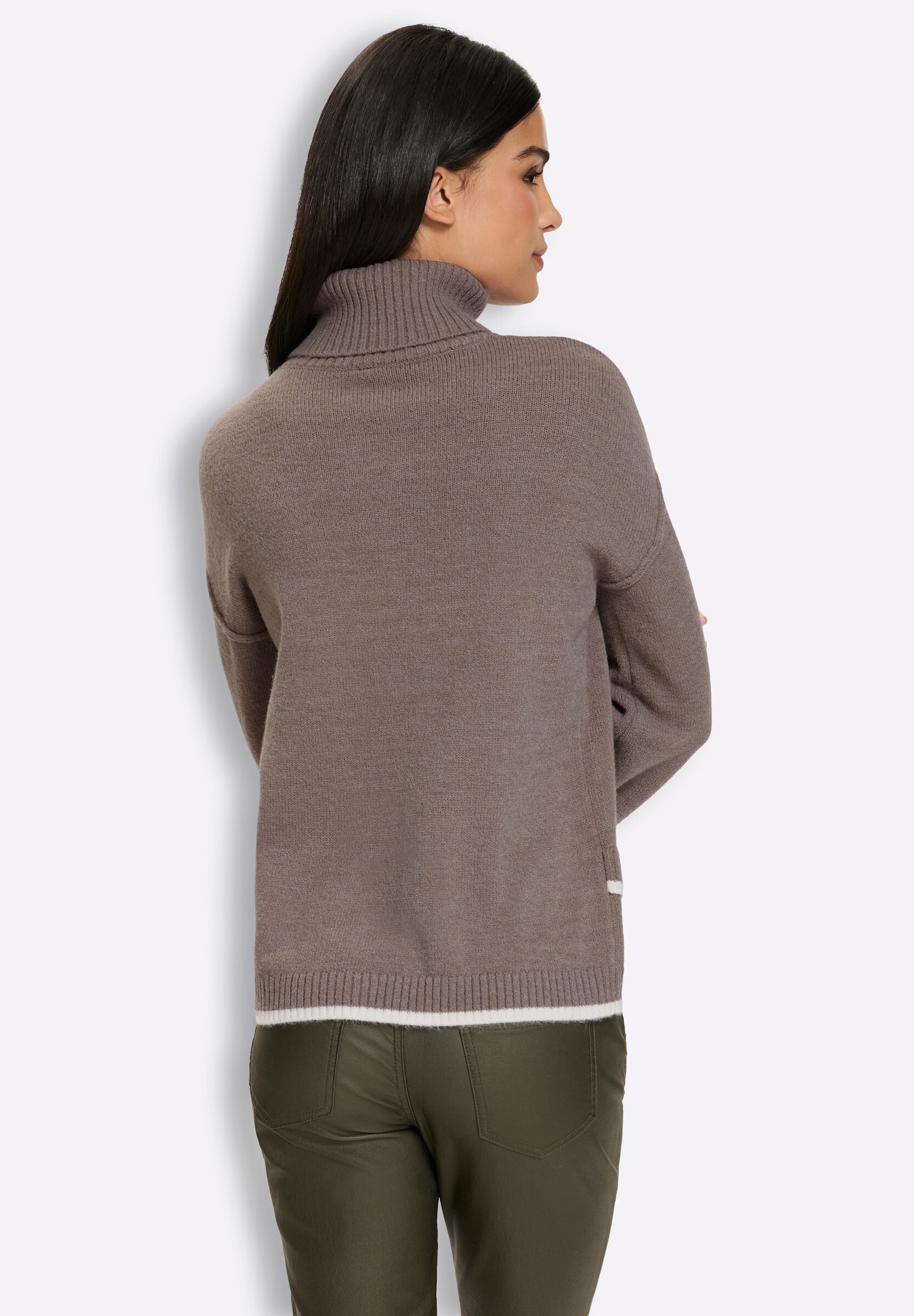 heine Strickpullover »Rollkragen-Pullover Rollkragenpullover mit asymmetrischem Saum«