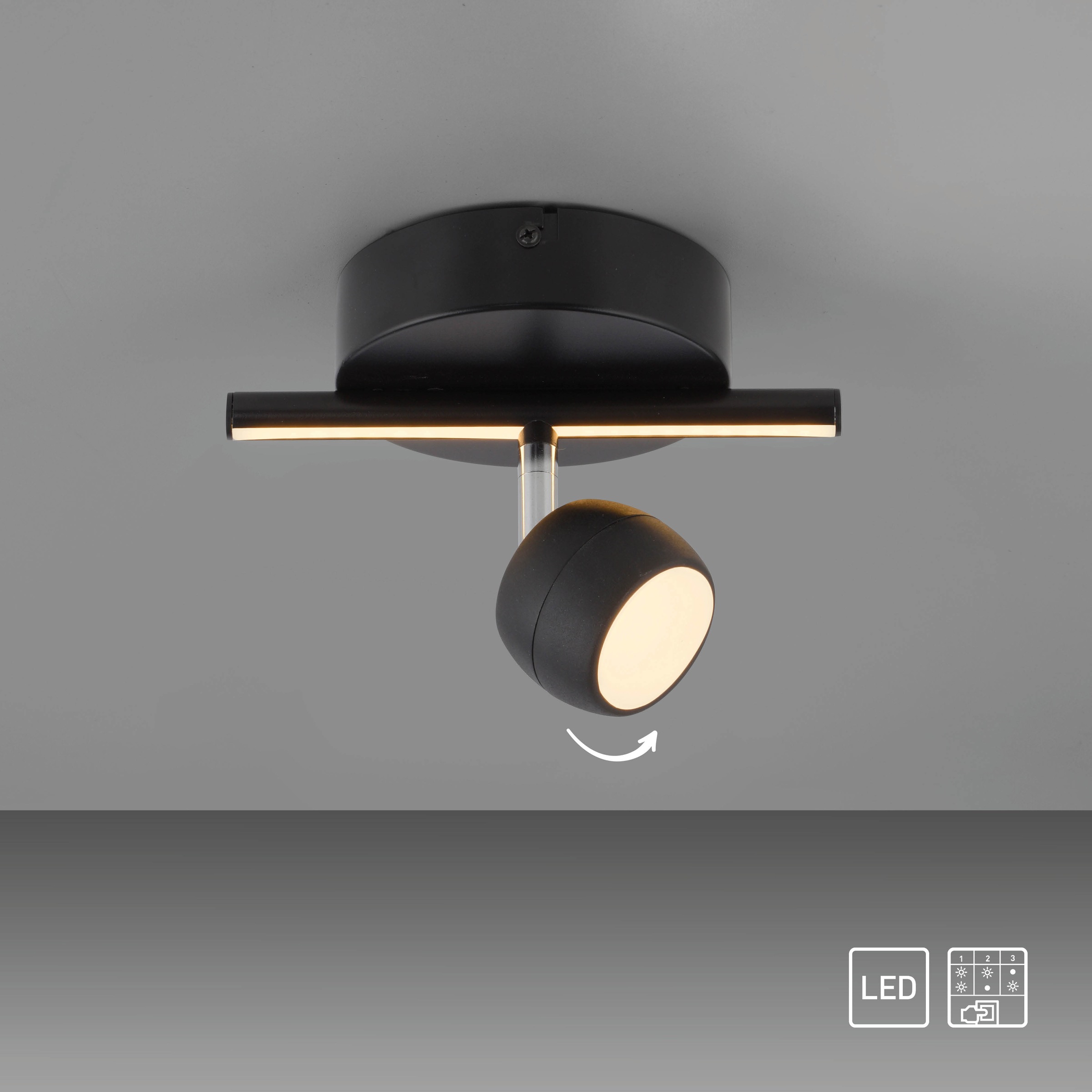 JUST LIGHT LED Deckenleuchte »JARIK« LED-Board 1 Stk. Warmweiß Serienschalter: Alles / Spots / Profile, getrennt schaltbar
