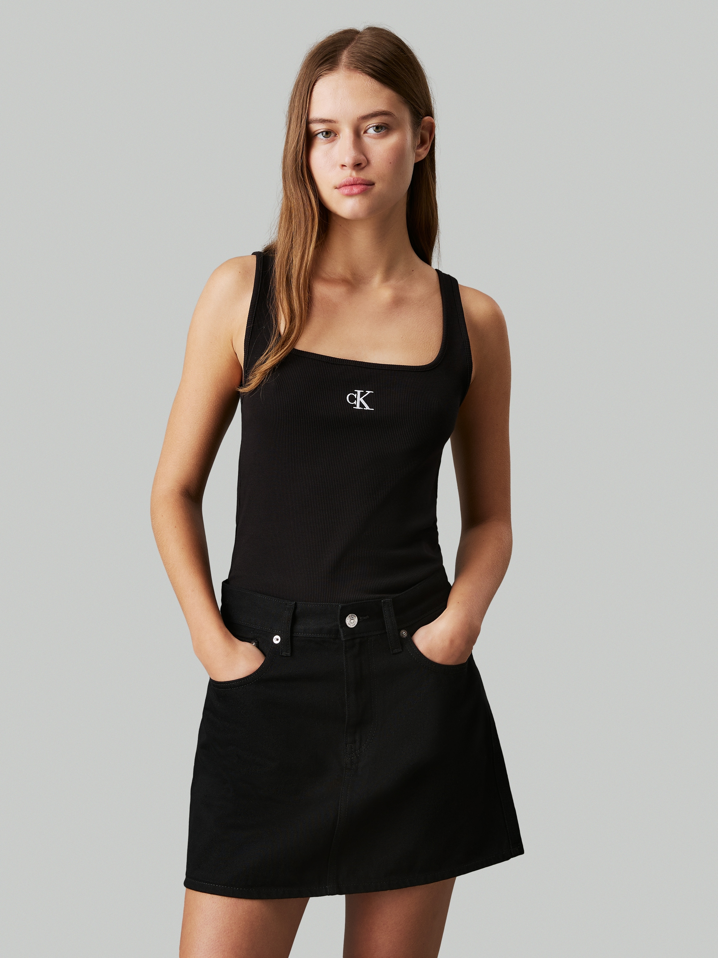 Calvin Klein Jeans Tanktop »CK RIB TANK TOP« mit eckigem Ausschnitt