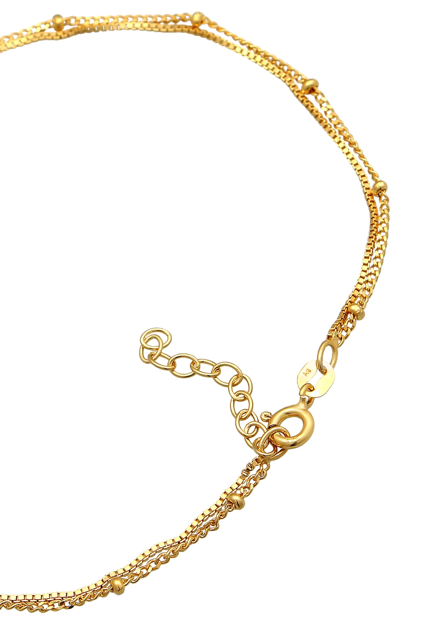 Elli Fußketten Set »Fußschmuck Kugel Gliederkette Layer Look 925 Silber«