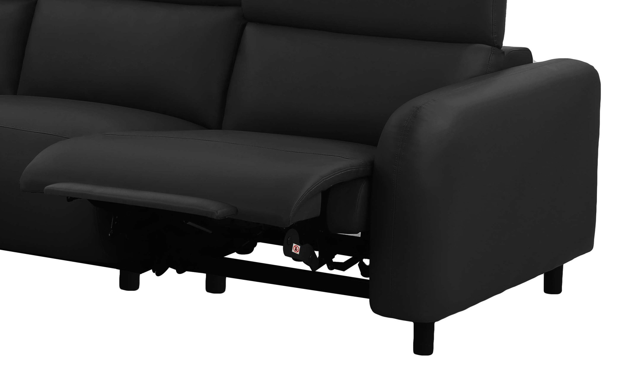 Home affaire Ecksofa »SKAANE Lederoptik, L-Form, 274 cm, manuelle u. elektrische Funktion,«, rundes Design, Kopfteilverstellung, Federkernpolsterung