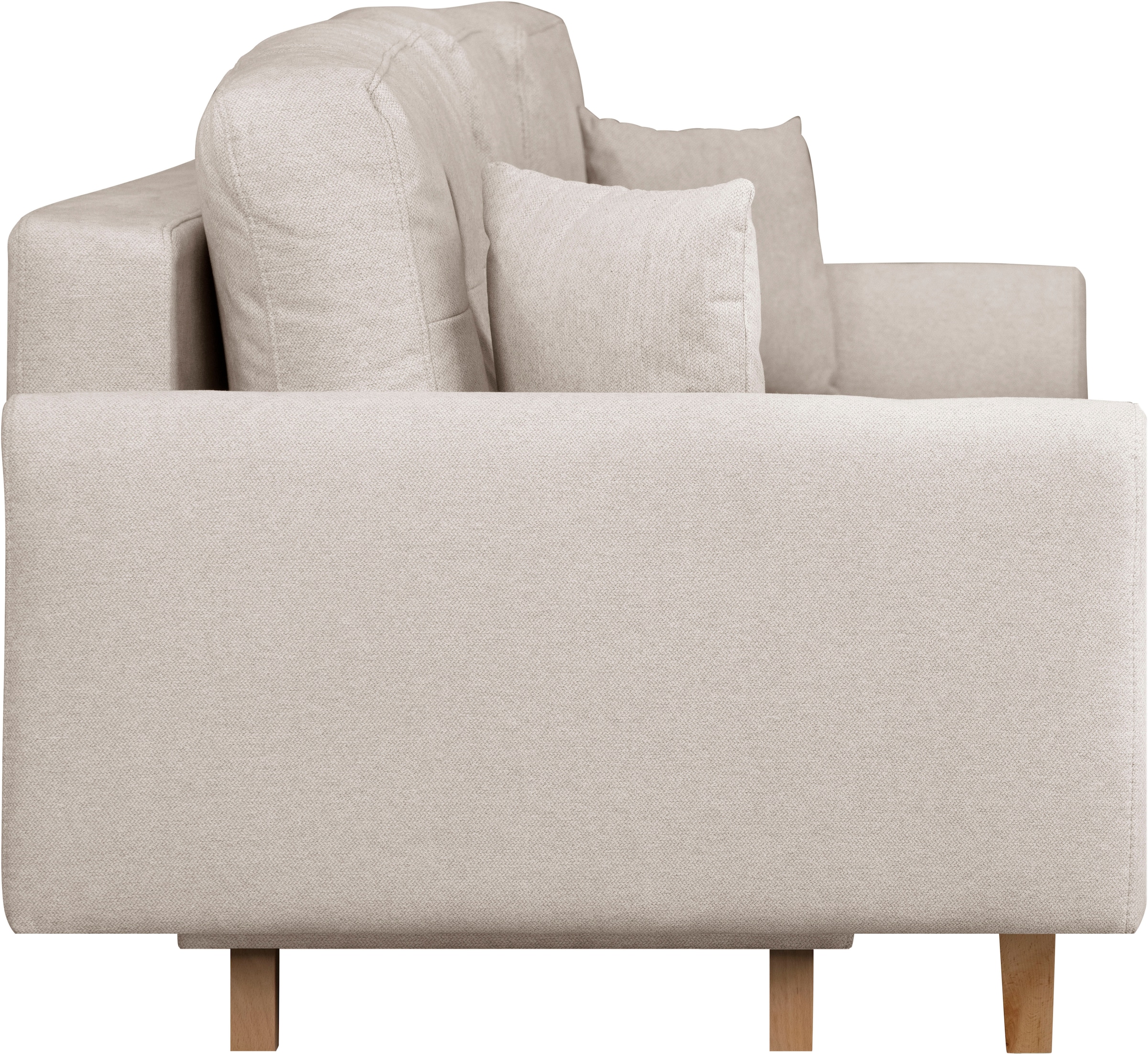 Home affaire 3-Sitzer »TRIPLO optionale Schlafsofa mit Bettkasten, Maße B/T/H: 215/100/89 cm«, Wahlweise Bettfunktion - Liegefläche 145x191 cm, Rücken-, Zierkissen