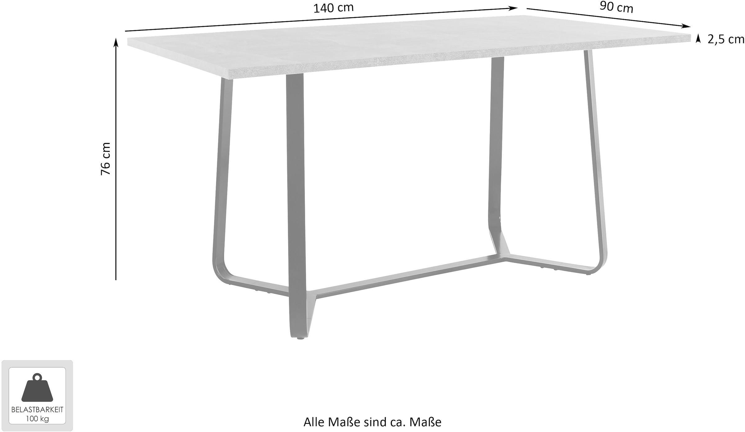 Homexperts Esstisch »Esstisch-Tilda«, Breite 140 auf 160 cm oder Raten kaufen