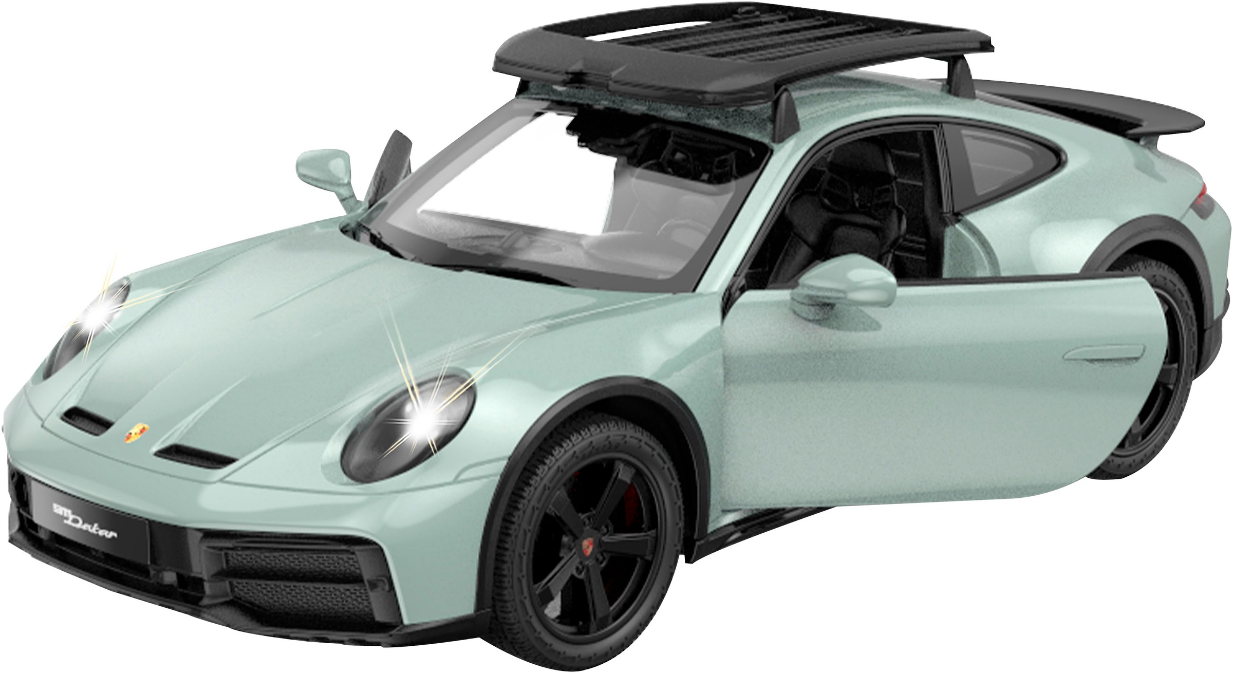 Jamara RC-Auto »Porsche 911 Dakar 1:14 grün schattiert 2,4GHz«, mit LED Licht