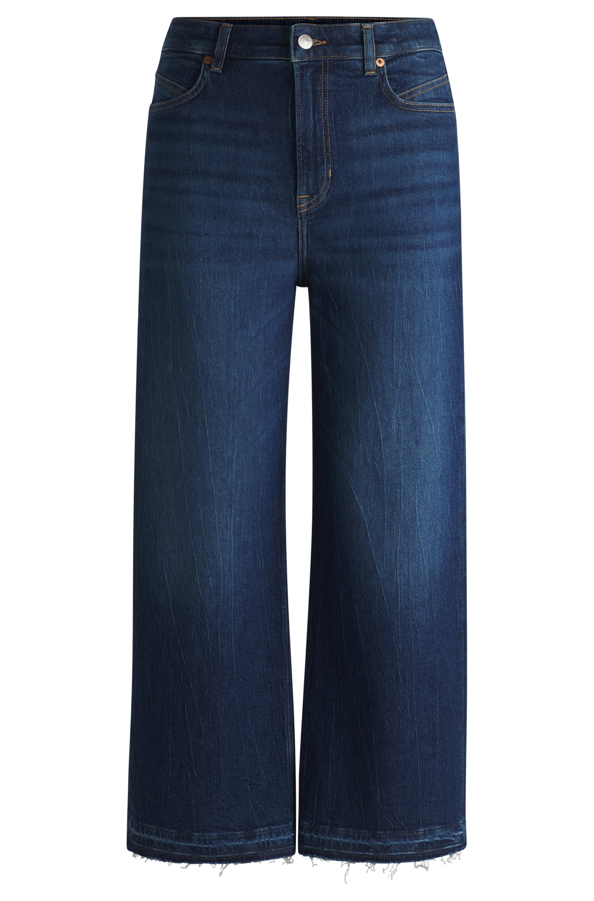 BOSS ORANGE Weite Jeans »Marlene High Rise, High Waist Premium Damenmode«, (BOSS ORANGE DENIM), weite Beinfom, cropped
