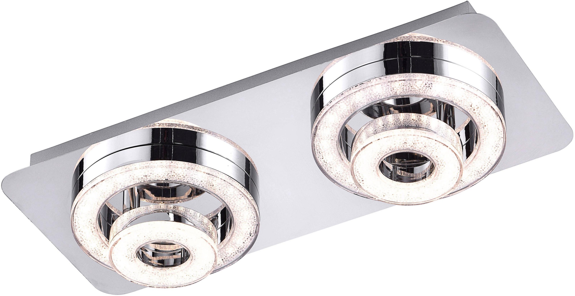 JUST LIGHT Deckenleuchte »TIM«, 4 flammig, Leuchtmittel LED-Board | LED fest integriert, Acryl mit Kristalloptik