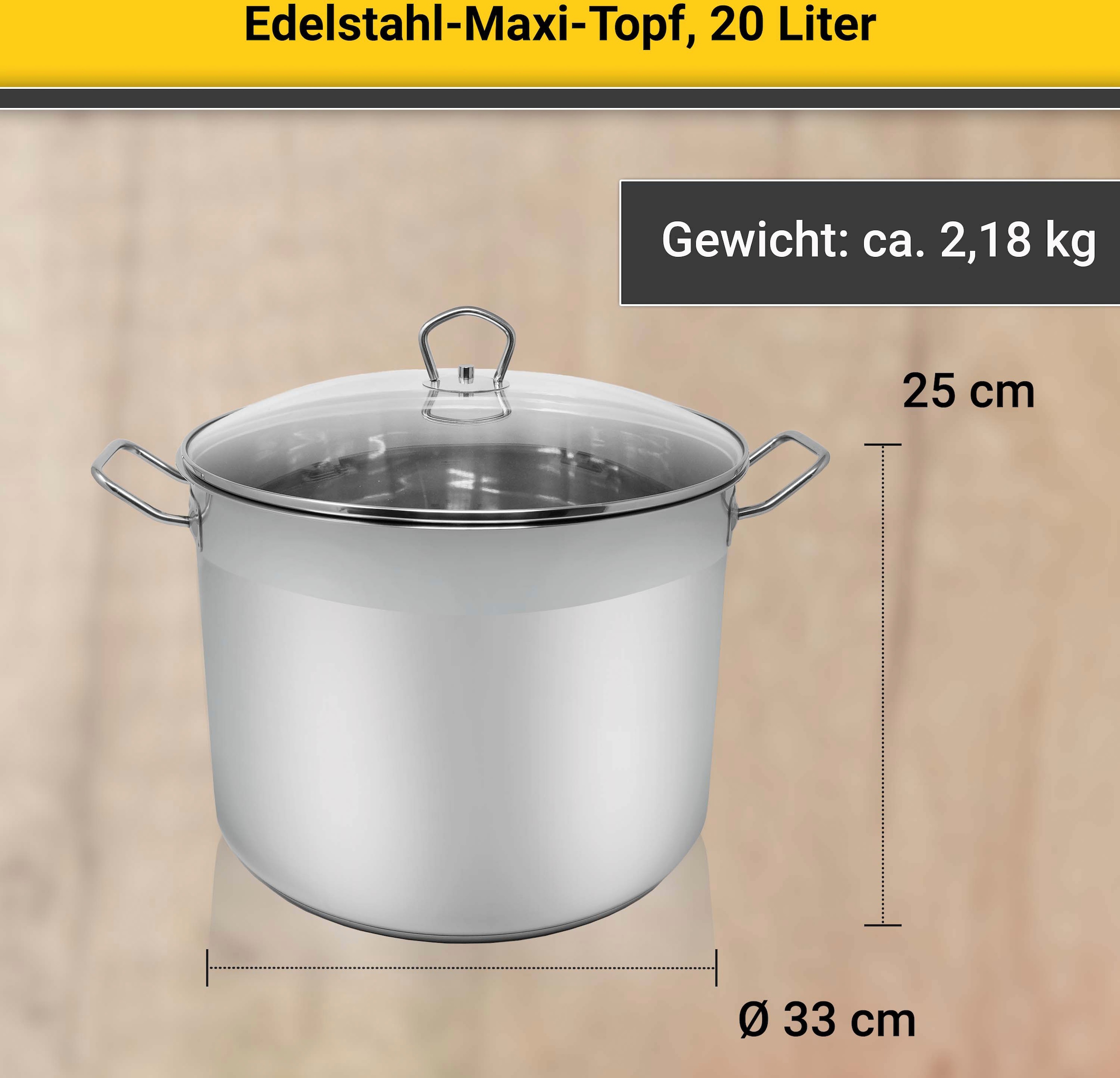 Krüger Kochtopf, Edelstahl, (1 tlg.), für Induktions-Kochfelder geeignet
