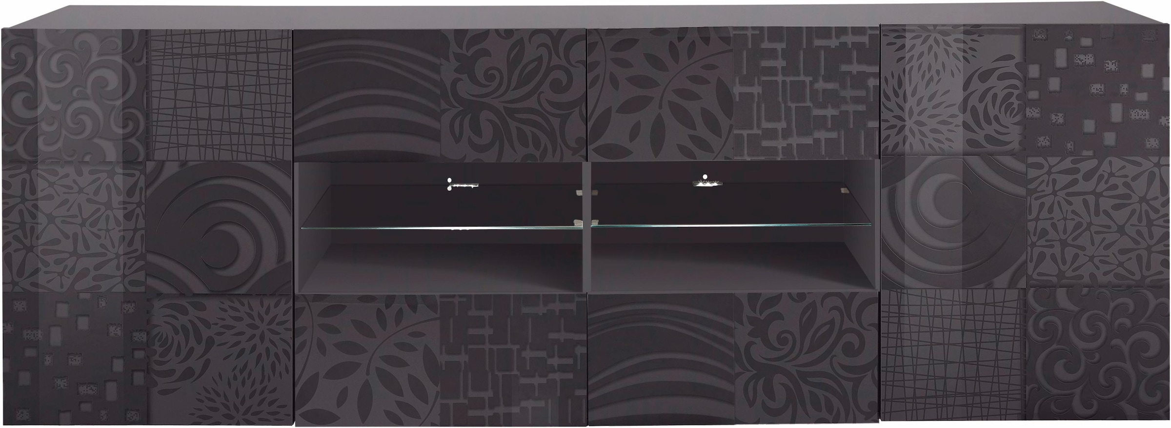 INOSIGN Sideboard »Miro« Breite 241 cm mit dekorativem Siebdruck