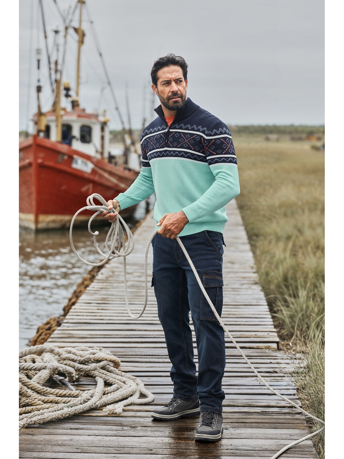 Jan Vanderstorm Rundhalspullover »Pullover BJORNHOLM«